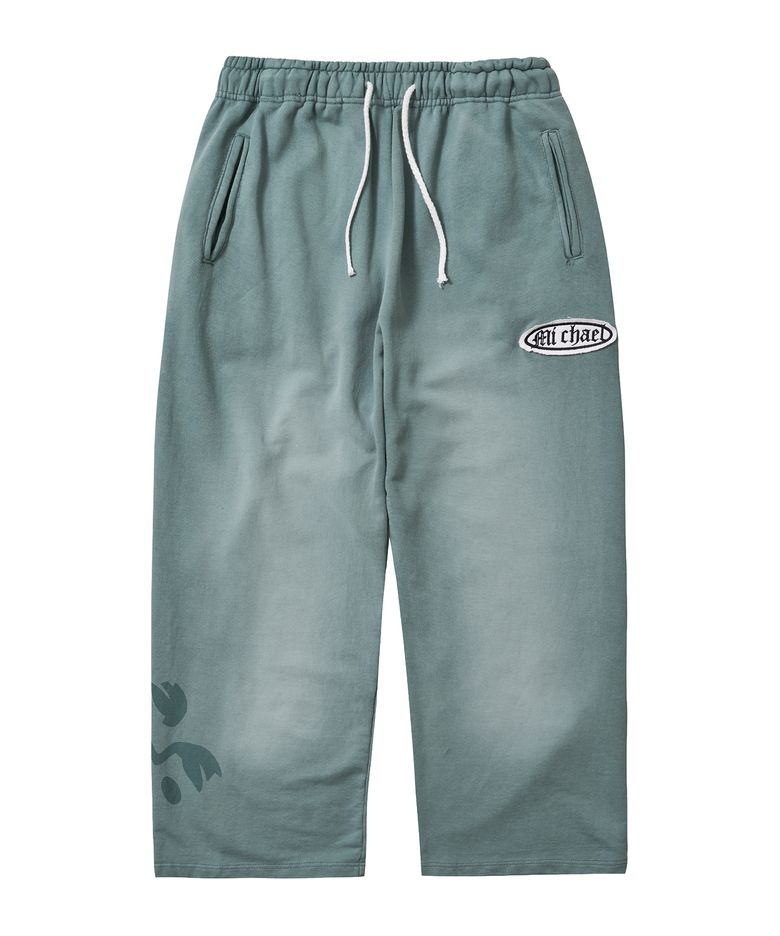 JAY WASHED PATCH SWEATPANTS - DUSTY SAGE