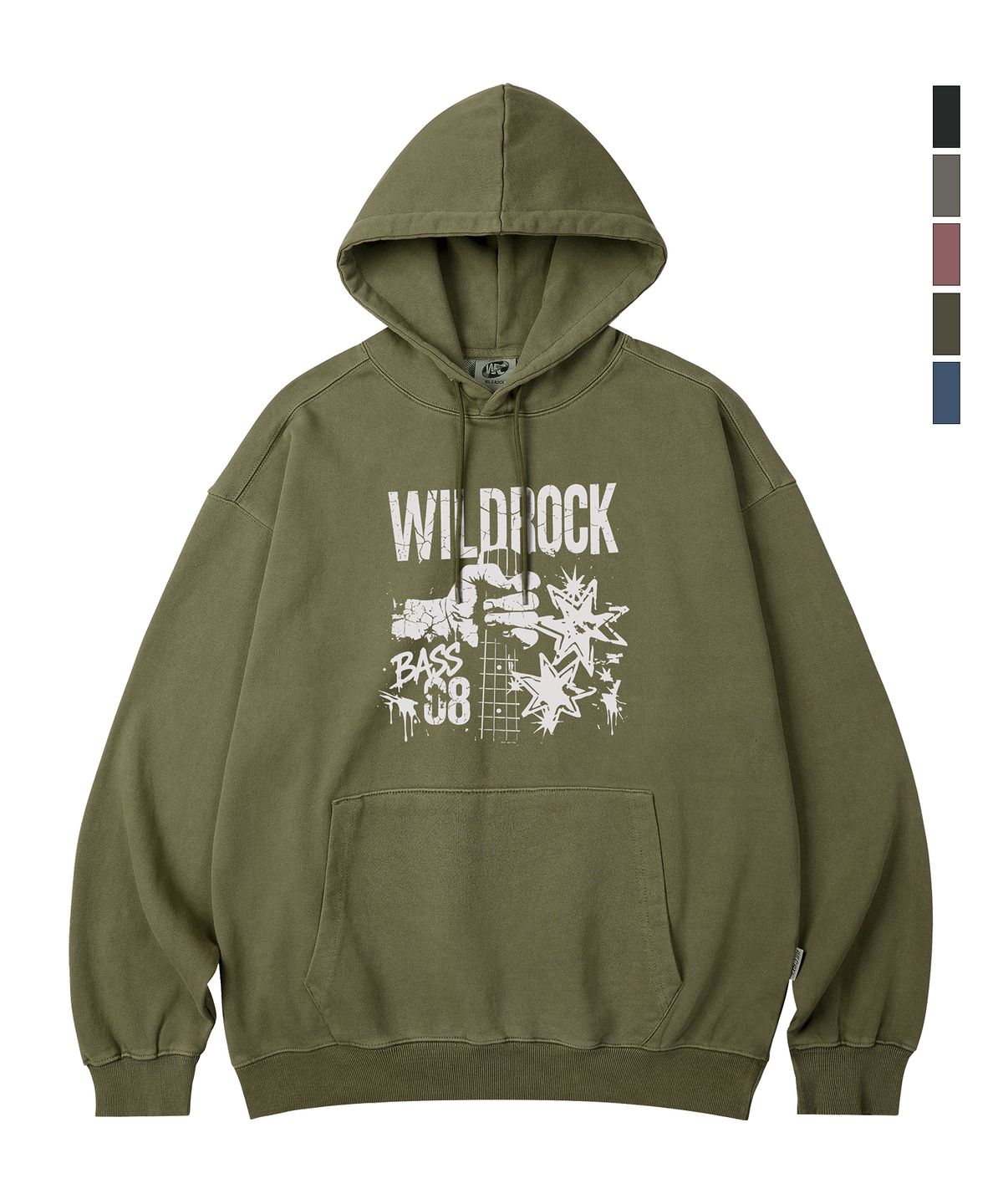 와일드락(WILDROCK) Bass 08 피그먼트 오버핏 후드_5 COL