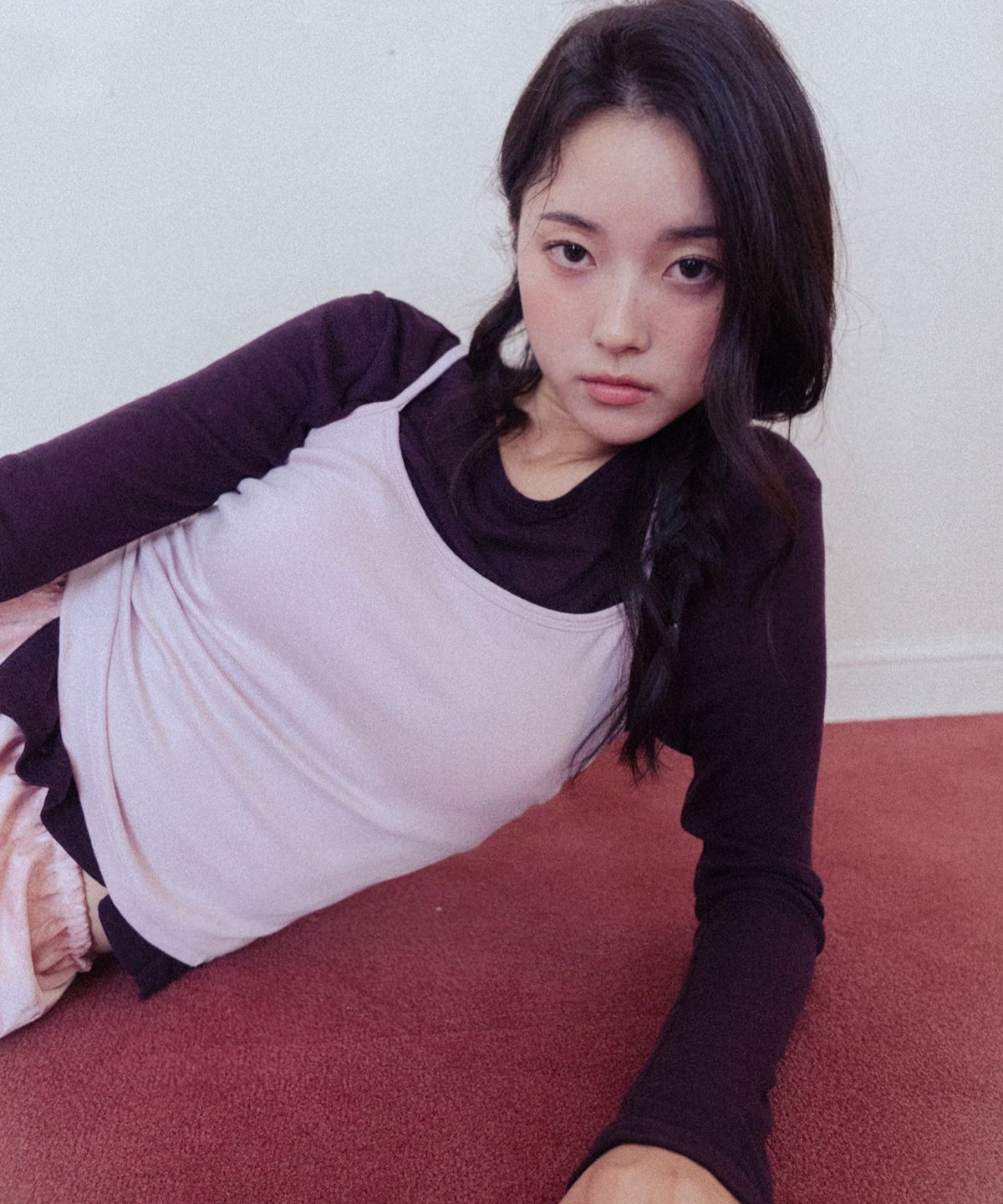 모로아(MOROA) Half Lace Camisole-Pink