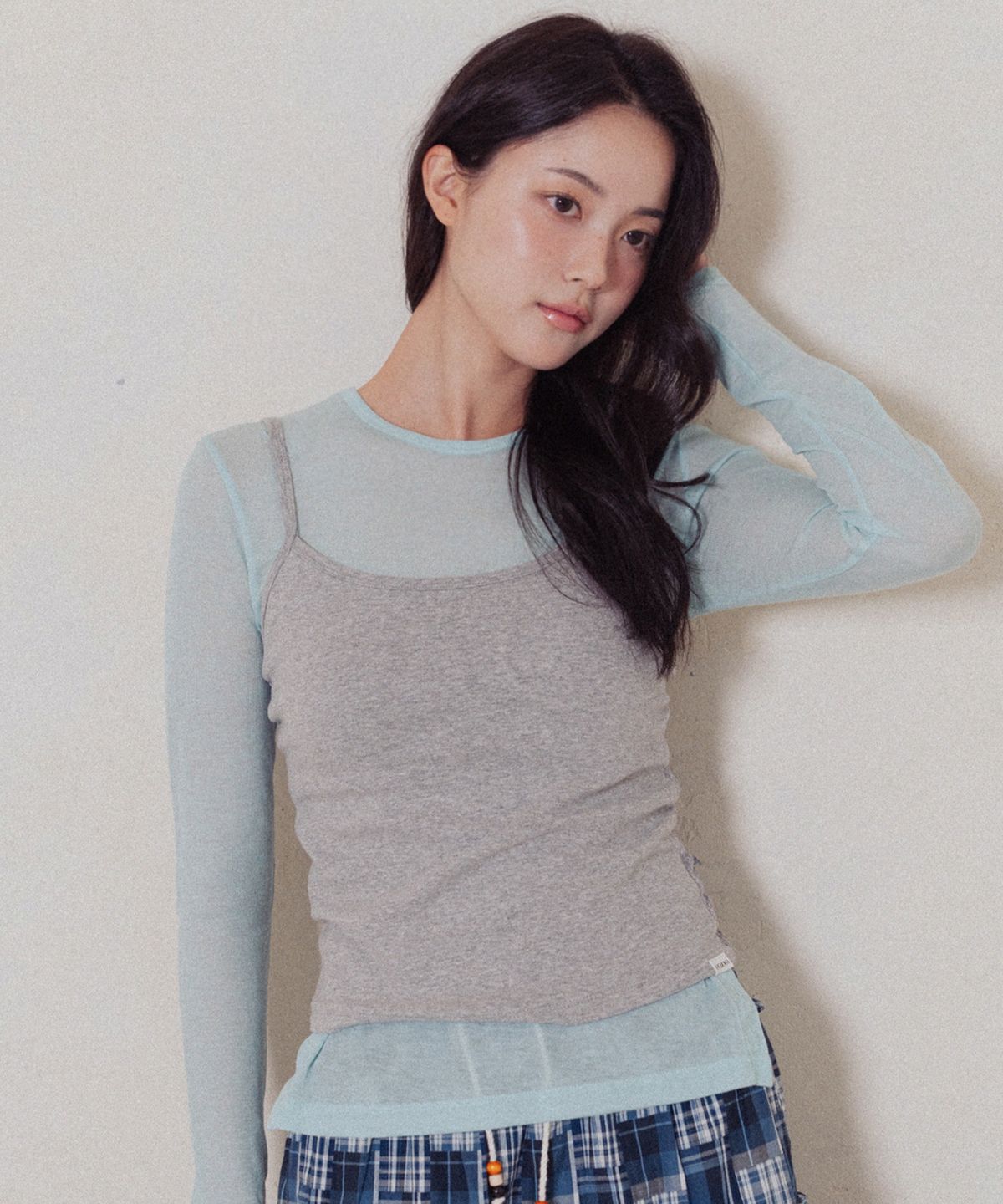 모로아(MOROA) Half Lace Camisole-Melange