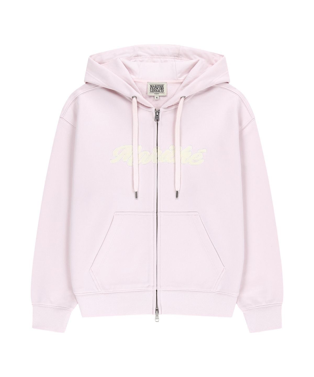 마리떼 프랑소와 저버(MARITHÉ + FRANҪOIS GIRBAUD) W REGULAR LOGO APPLIQUE OVERSIZED HOODIE ZIPUP light pink