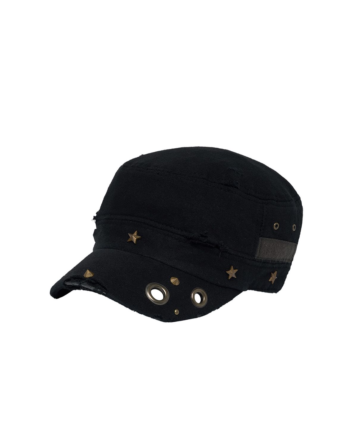 레씨토(LECYTO) Eyelet Distressed Patrol Cap_[Black]