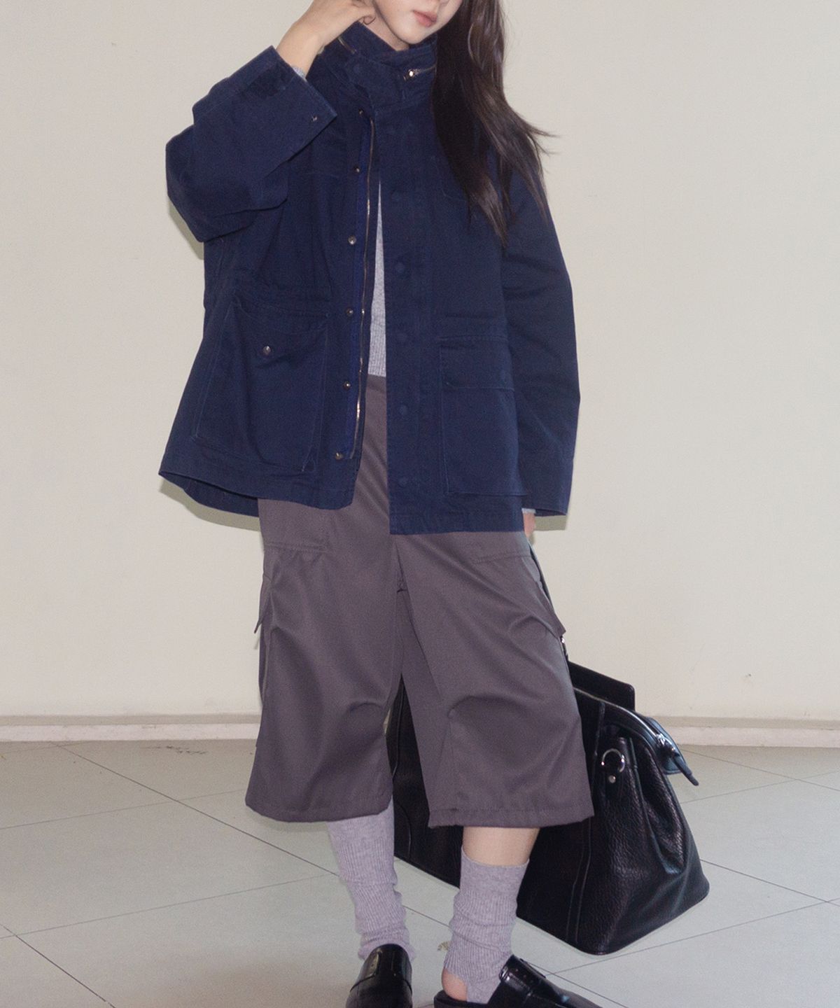 셉템버투웨니(SEPTEMBER TWENTIETH) Morrow Zip-Neck Field Jacket_Navy