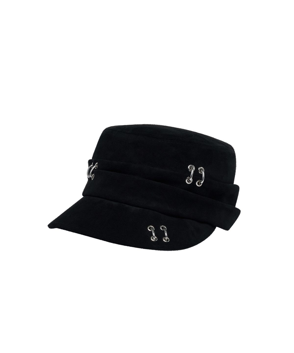 레씨토(LECYTO) Multiple Pierced Flap Cap_[Black]