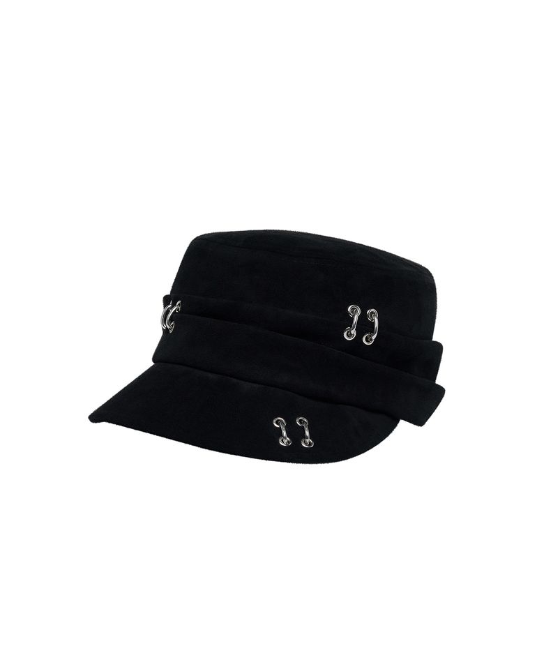 Multiple Pierced Flap Cap_[Black]