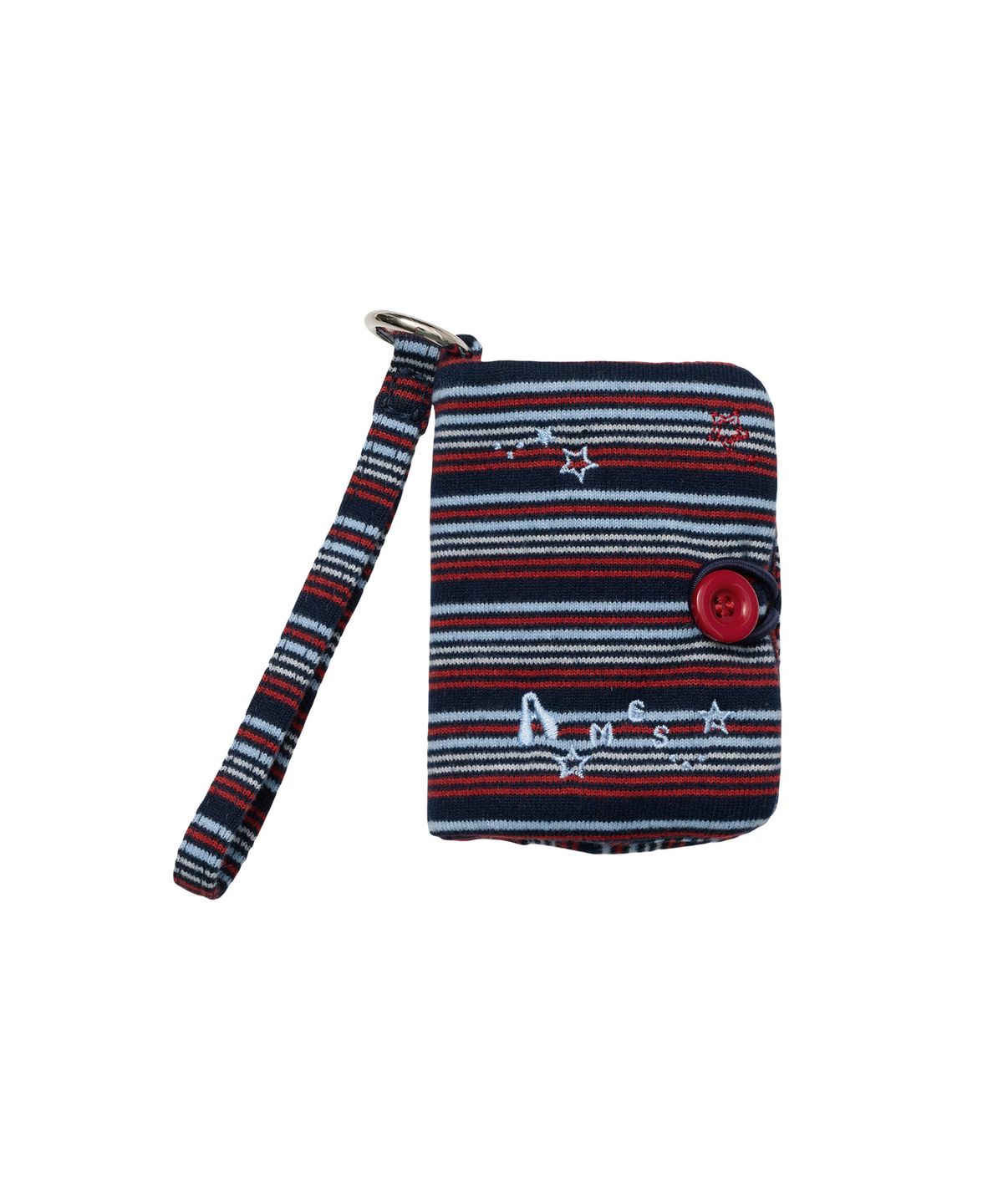 아메스 월드와이드(AMES-WORLDWIDE) STRIPE BUTTON CARD WALLET NAVY