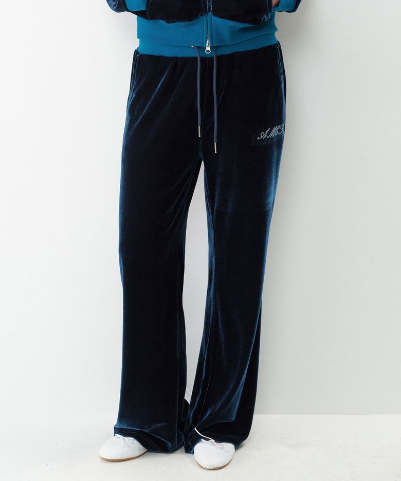 HOTFIX VELOUR PANTS BLUE