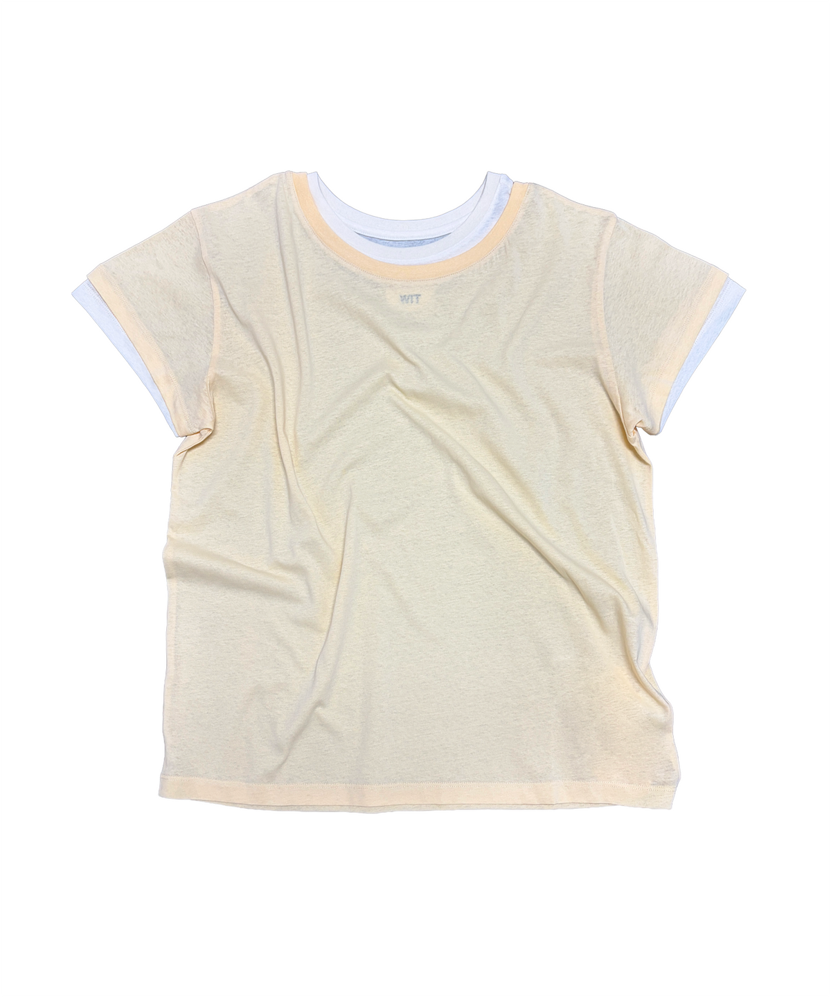 위트(WIT) multi color layered 1/2 t-shirt (yellow/white)