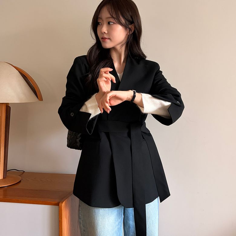 아워 테일러드 자켓 블랙
