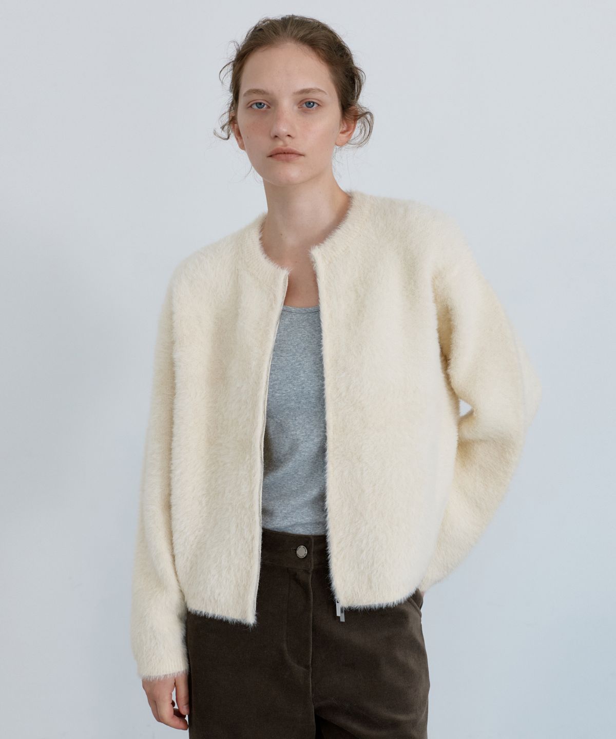 유라고(URAGO) Popo two way knit zip-up