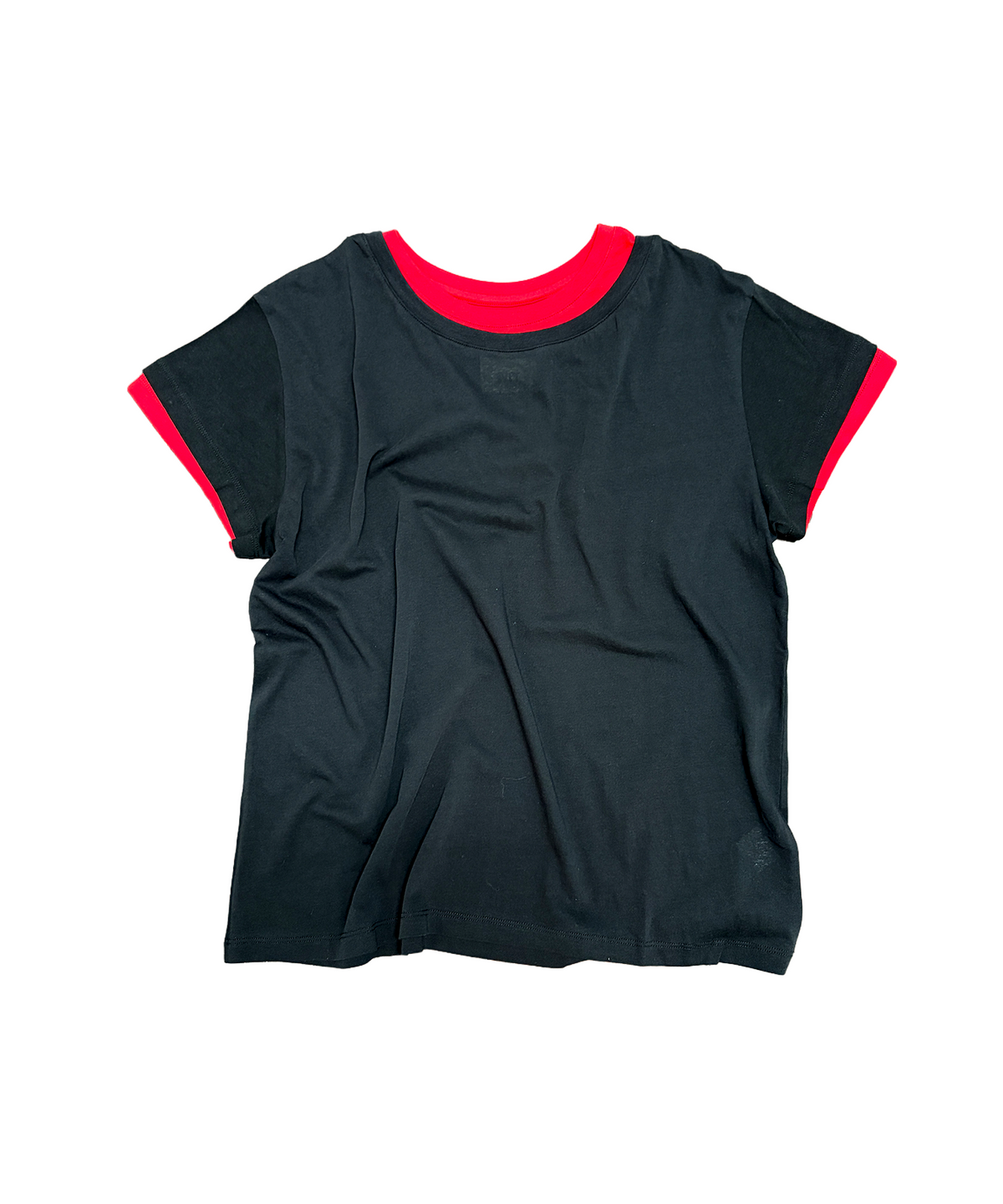 위트(WIT) multi color layered 1/2 t-shirt (black/red)