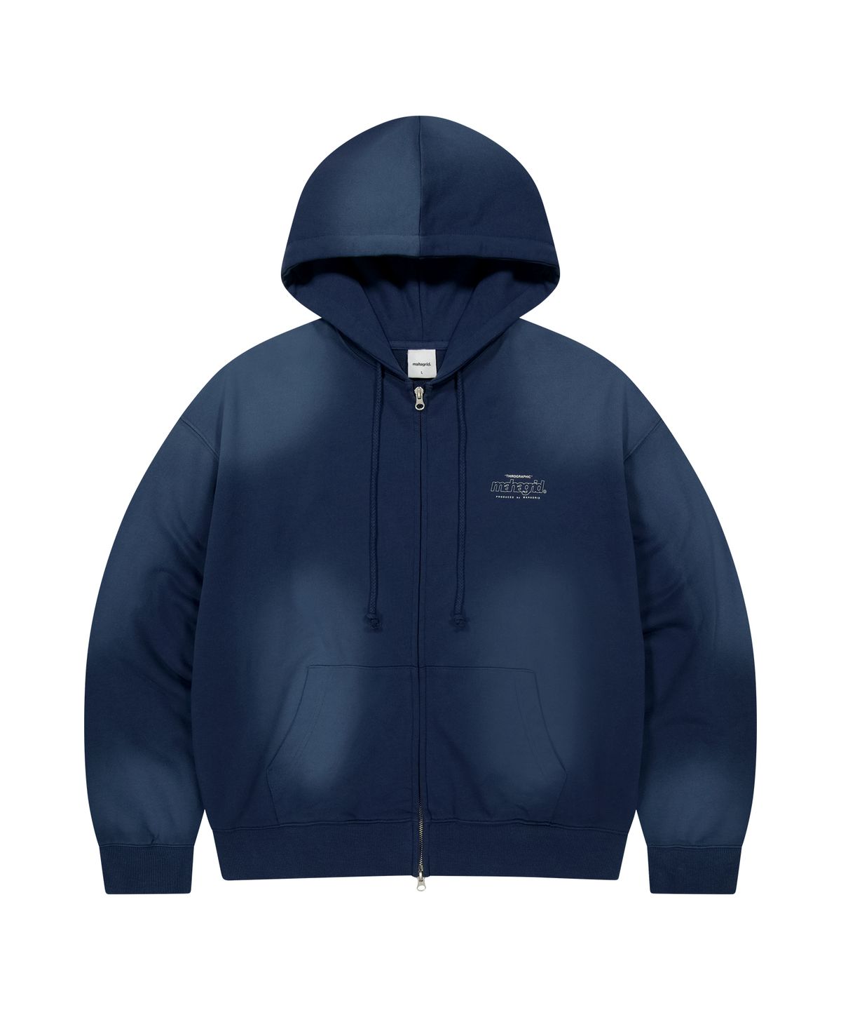 마하그리드(MAHAGRID) [10주년] WASHED 10TH THIRD LOGO ZIP UP HOODIE 2colors