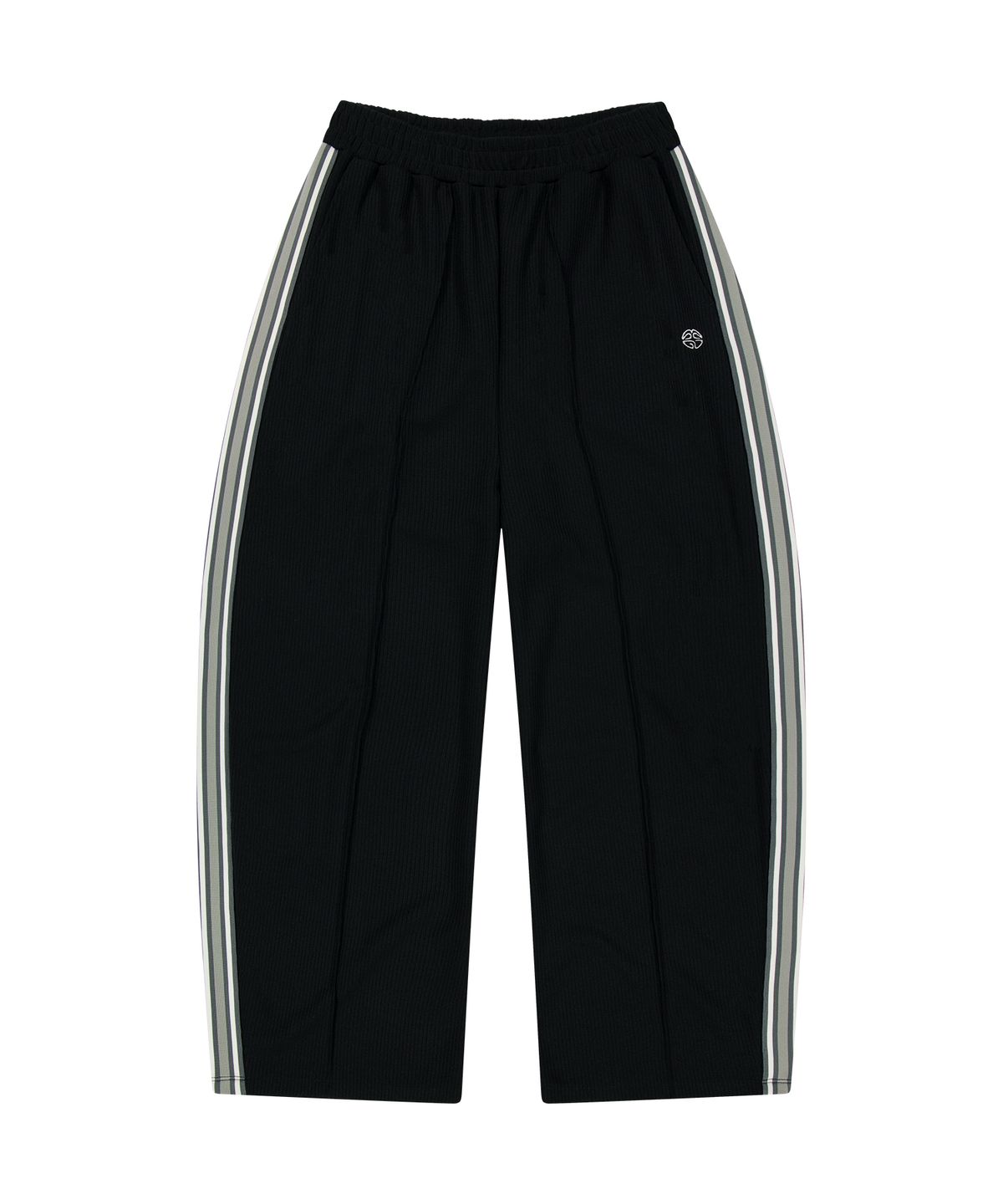 마하그리드(MAHAGRID) CURVED KNIT TRACK PANTS [BLACK]