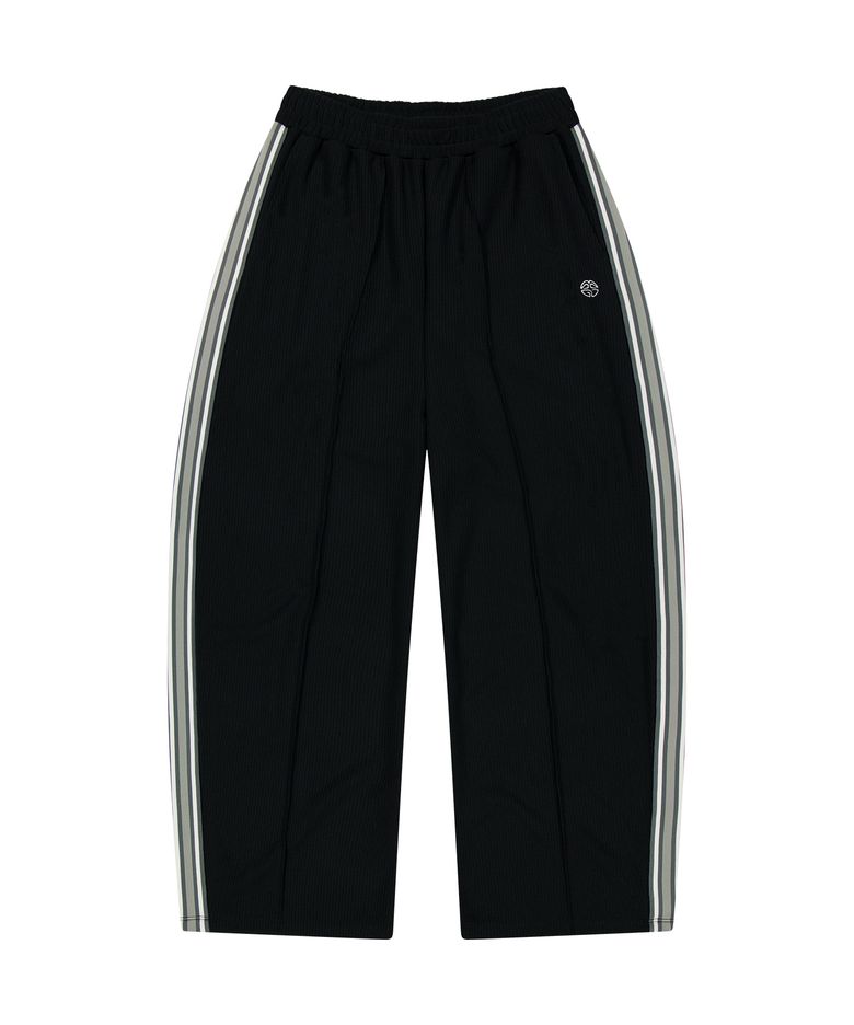 CURVED KNIT TRACK PANTS [BLACK]
