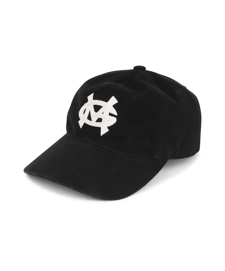 VINTAGE WASHED MG LOGO 5 PANEL CAP [BLACK]