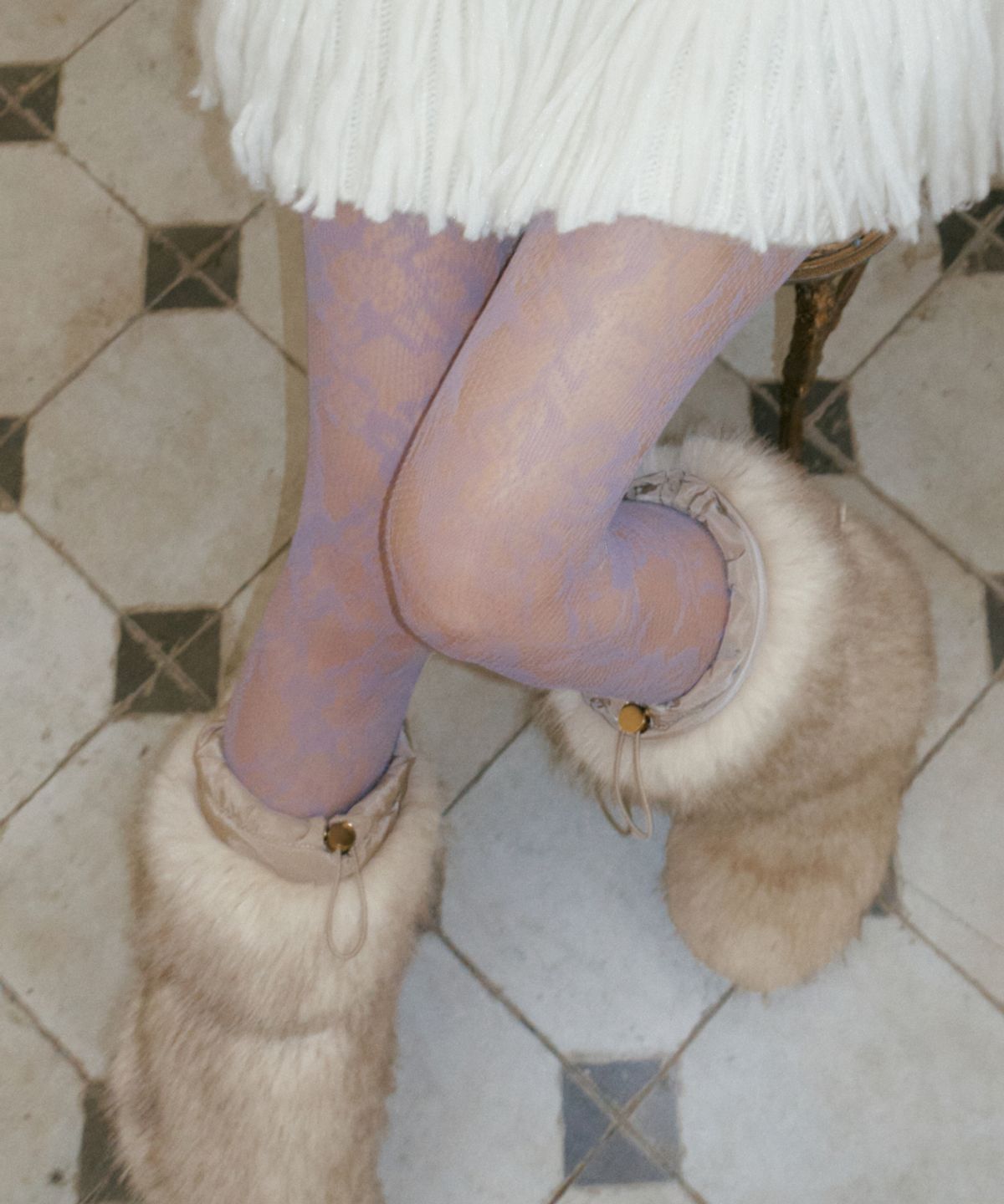 르시스(RESIS) 빈티지 레이스 스타킹 [LAVENDER] / RF0LET508