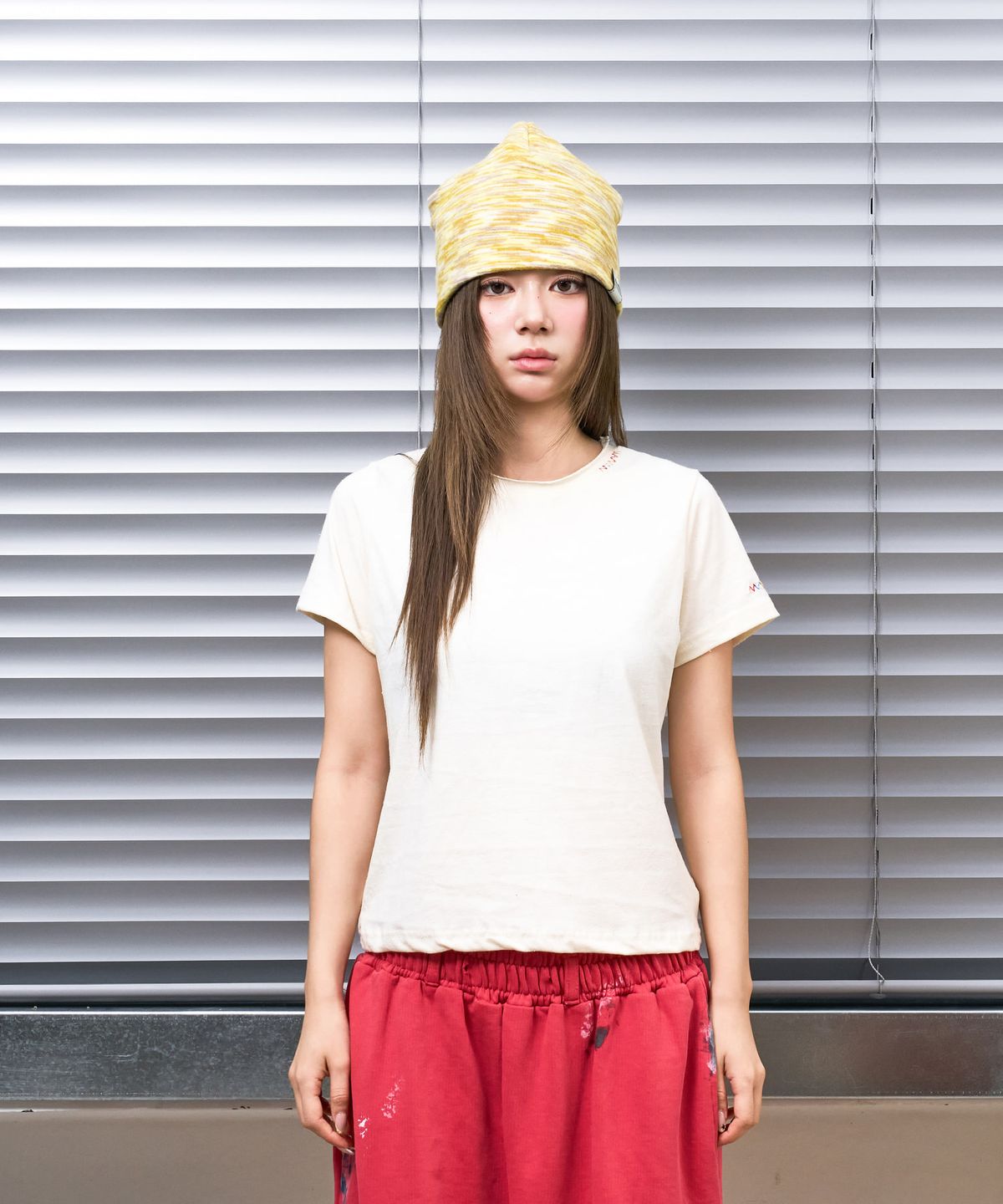 낫뉴(NOT NEW) nn Label Melange Fleece Beanie Yellow