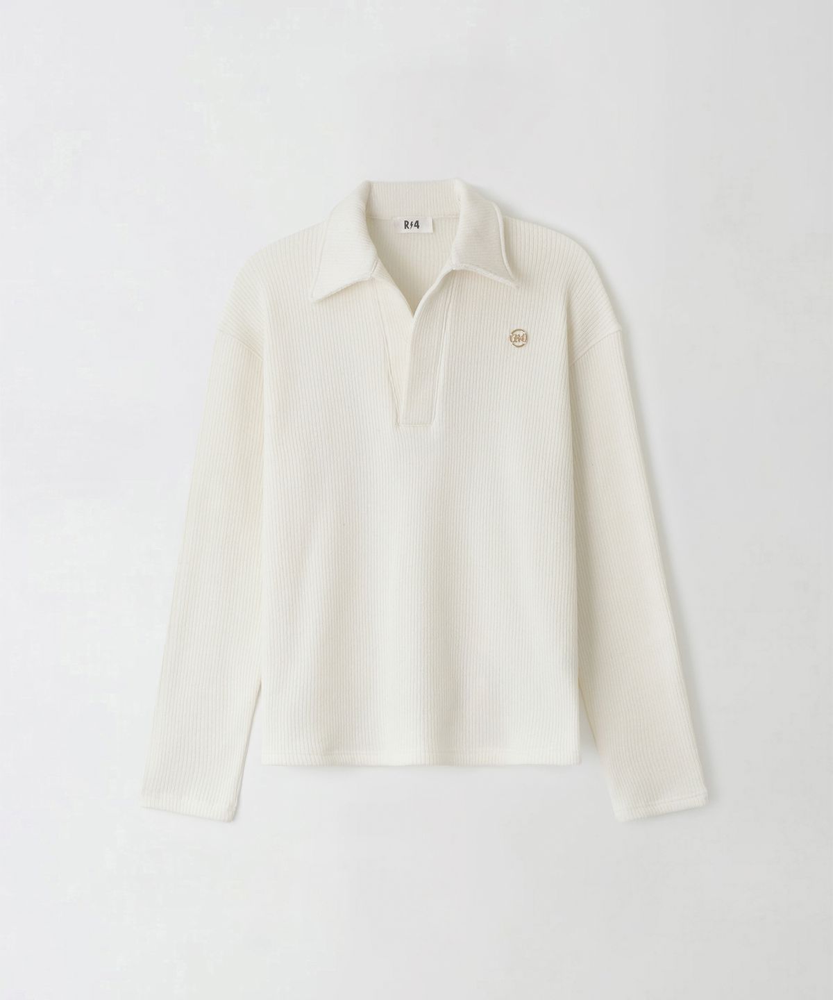 알포(R-4) R-0075 / OPEN PLACKET WOOL KNIT(CREAM)