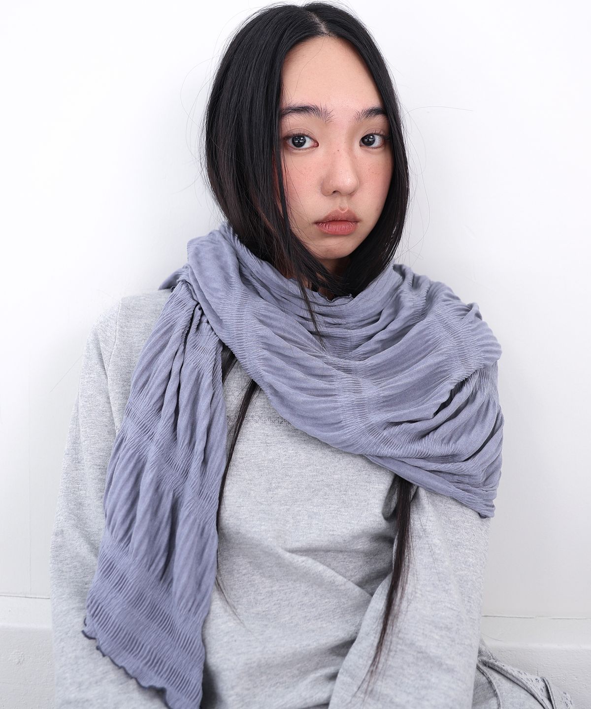 오피쉬(OAFISH) Ruffle Muffler, Gray