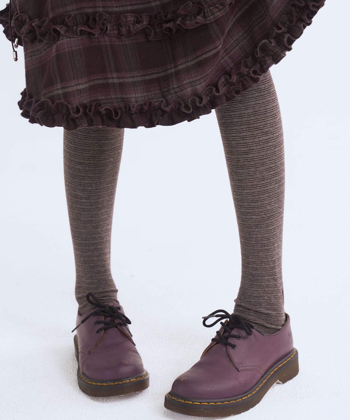 오피쉬(OAFISH) Striped Leggings, Brown