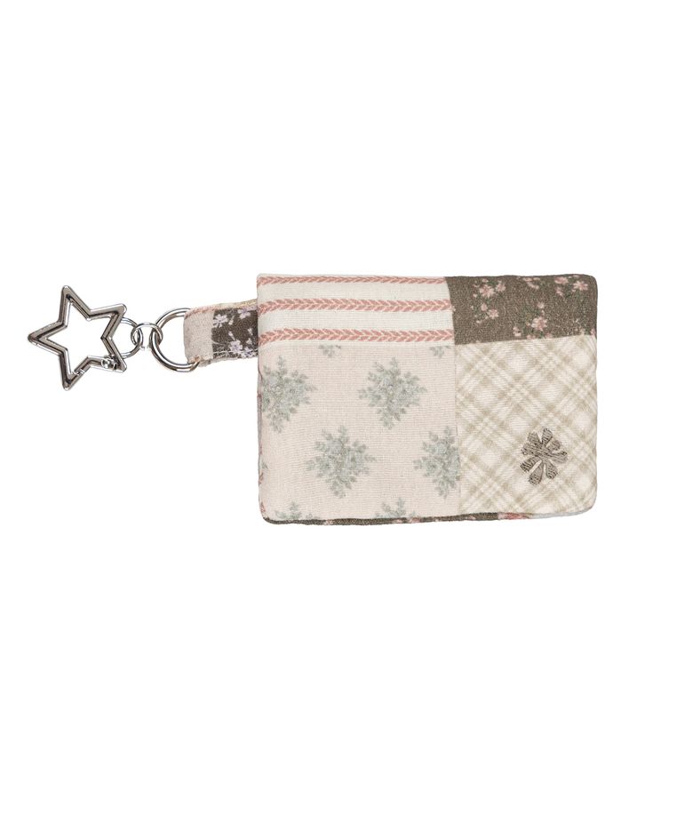 Floral Patchwork Wallet, Brown