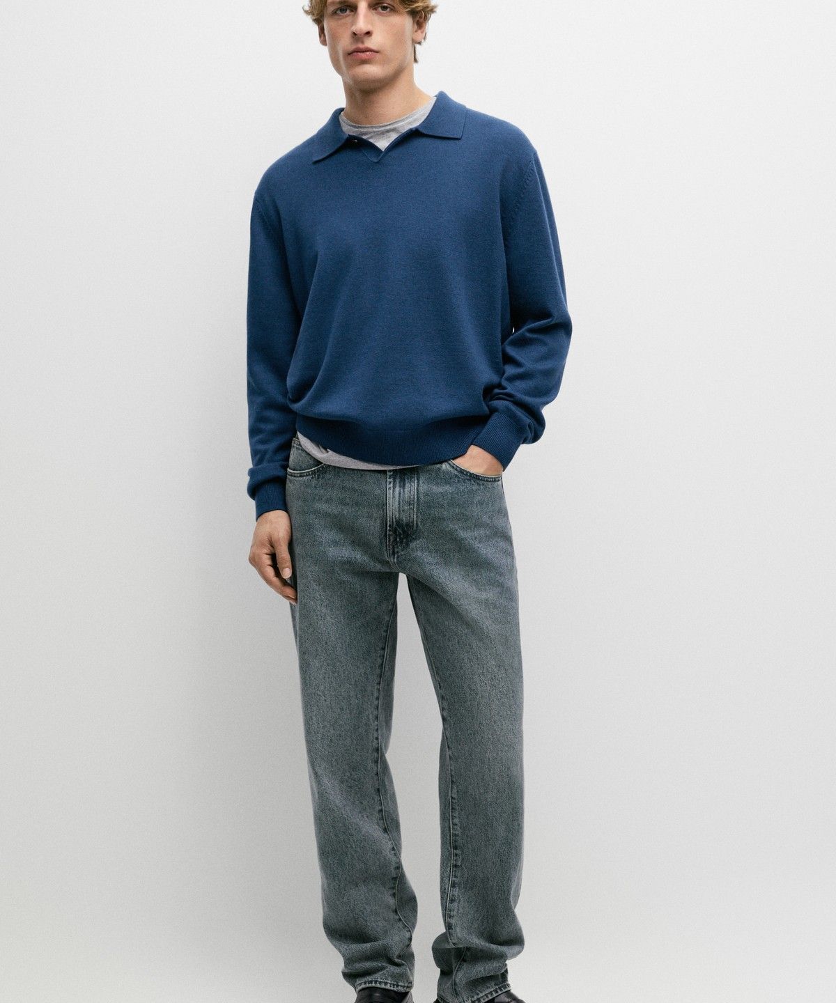 마시모두띠(MASSIMO DUTTI) 울 블렌드 저지 폴로
