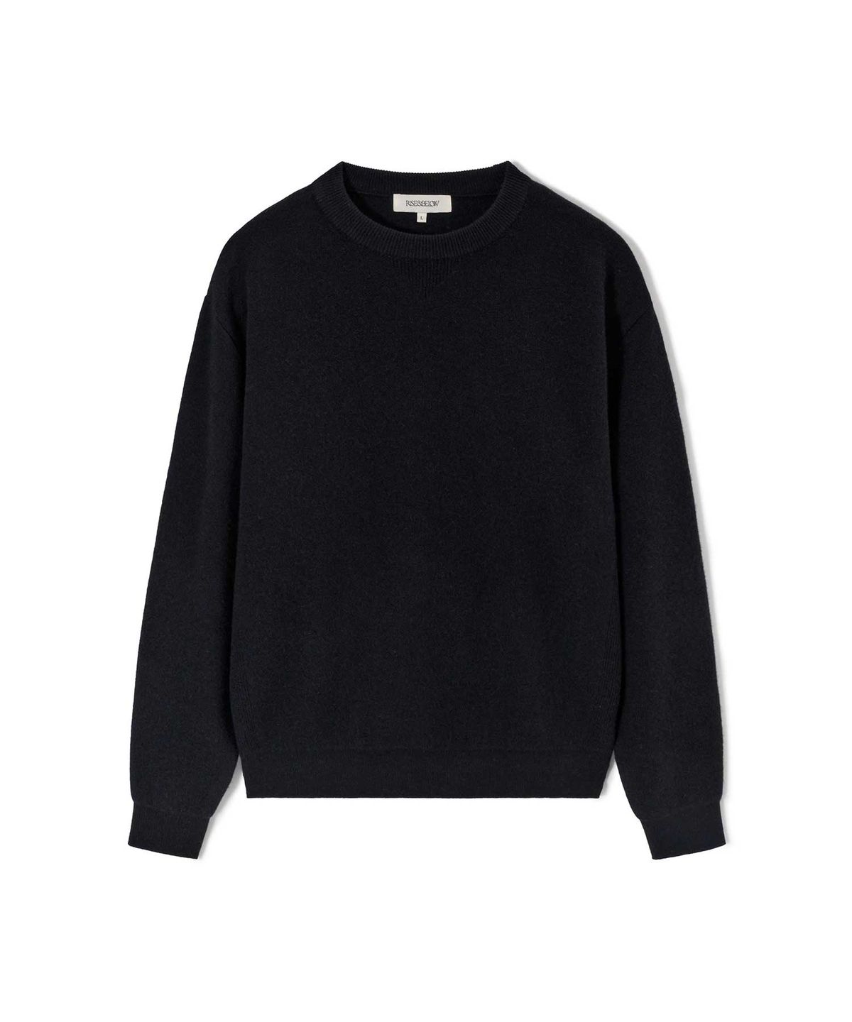 라이즈앤빌로우(RISE&BELOW) HEAVY DUTY 질롱울 크루넥 스웨터 BLACK