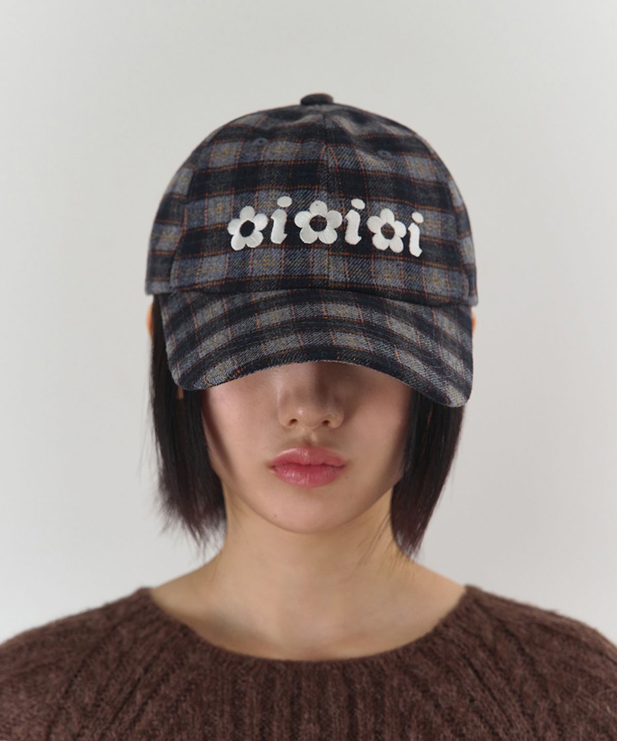키미미(KIMIMI) 마크 볼캡 블루 체크
