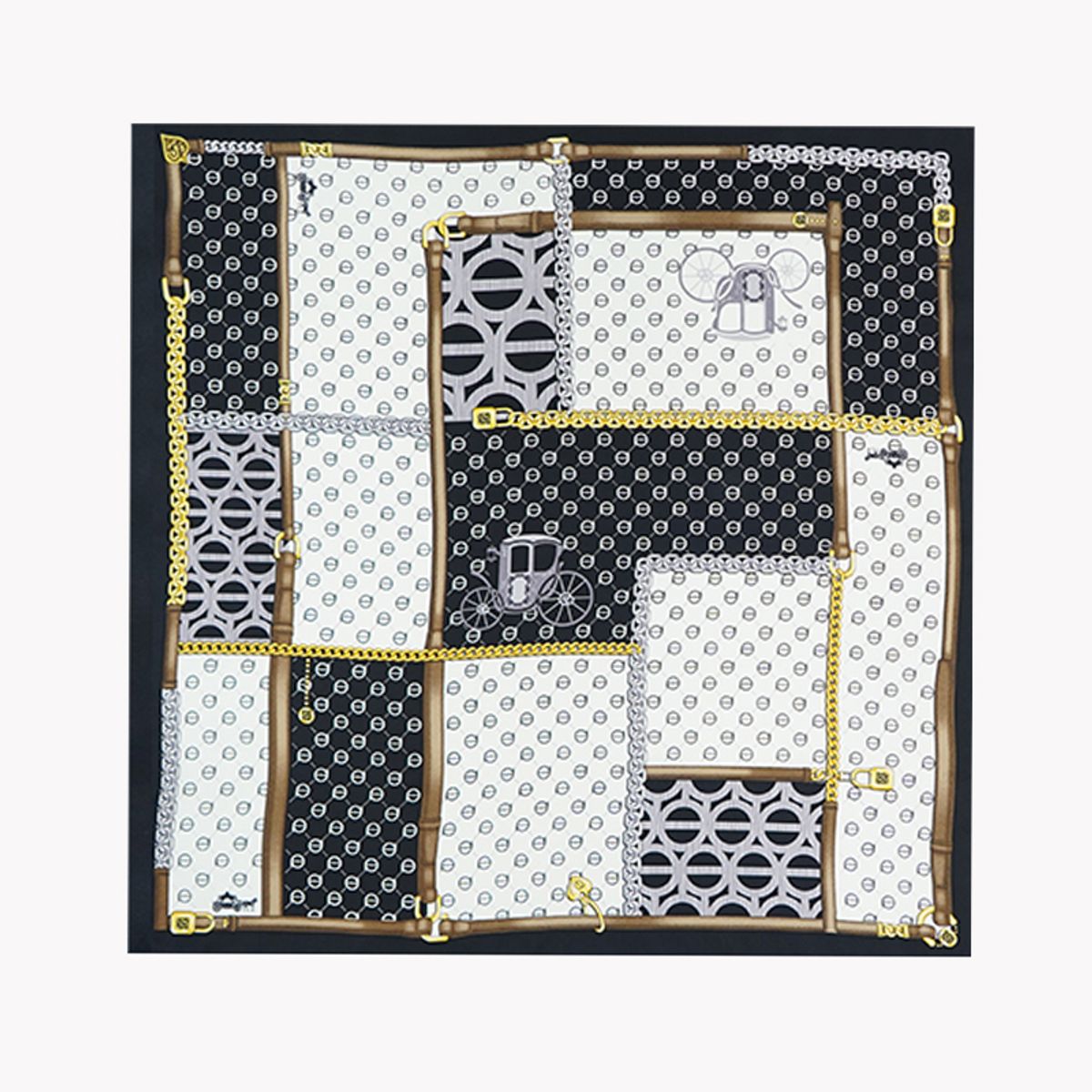 루이까또즈스카프(LOUIS QUATORZE SCARF) 모노블랑 실크 사각 스카프 2CSM200
