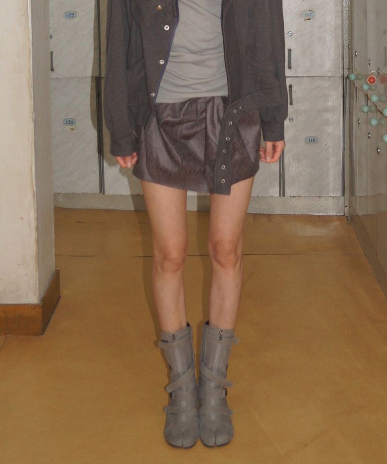 Snakeskin Draped Tulle Skirt - Brown Navy