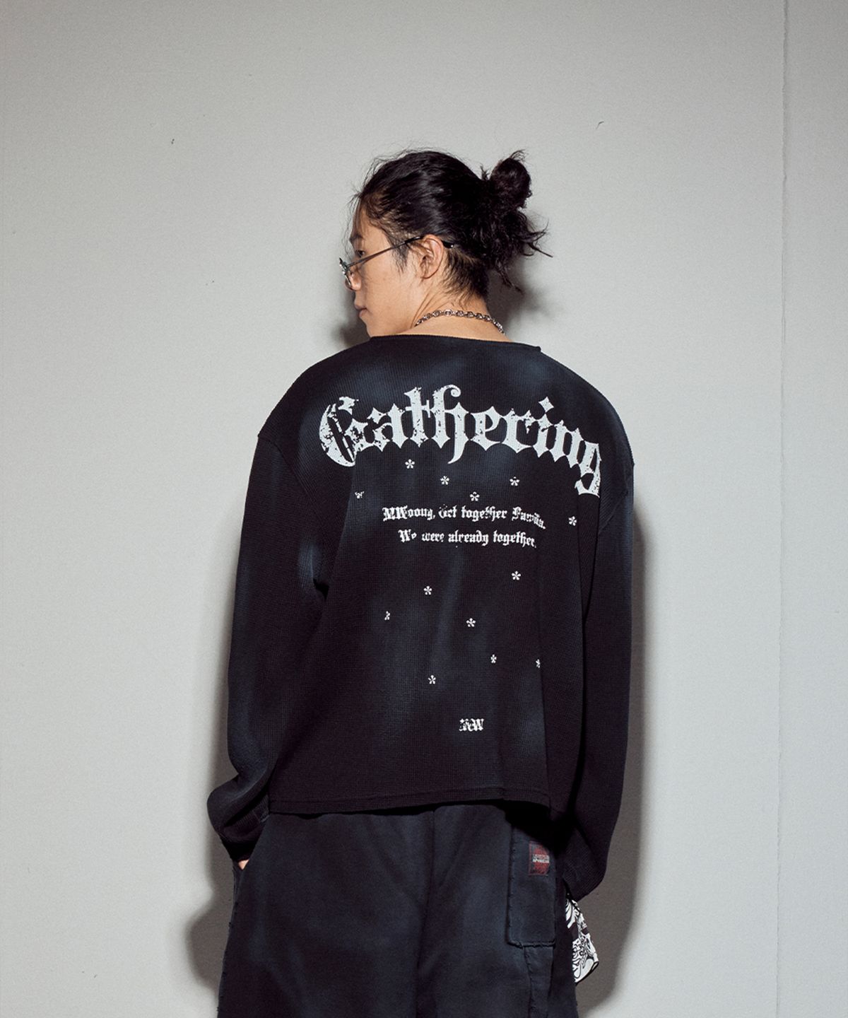 뭉(MWOONG) Gathering heavy waffle LS-BK dirty