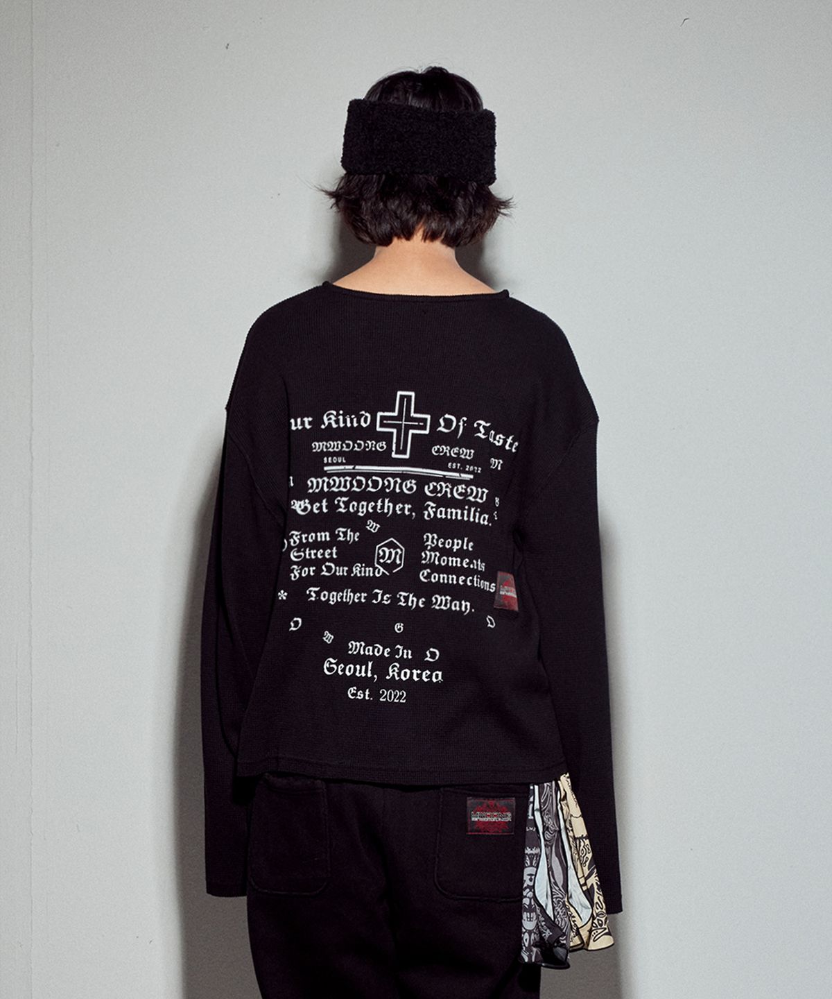 뭉(MWOONG) Cross heavy waffle LS-BK