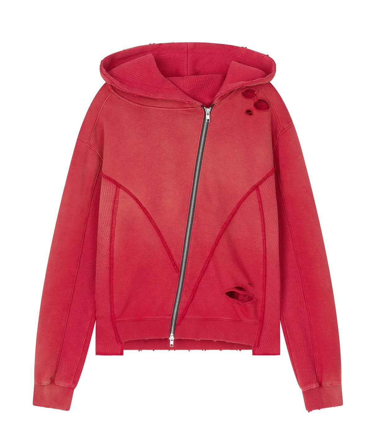 하프앤하프(HALF AND HALF) DISSECTED ZIP-UP HOODIE