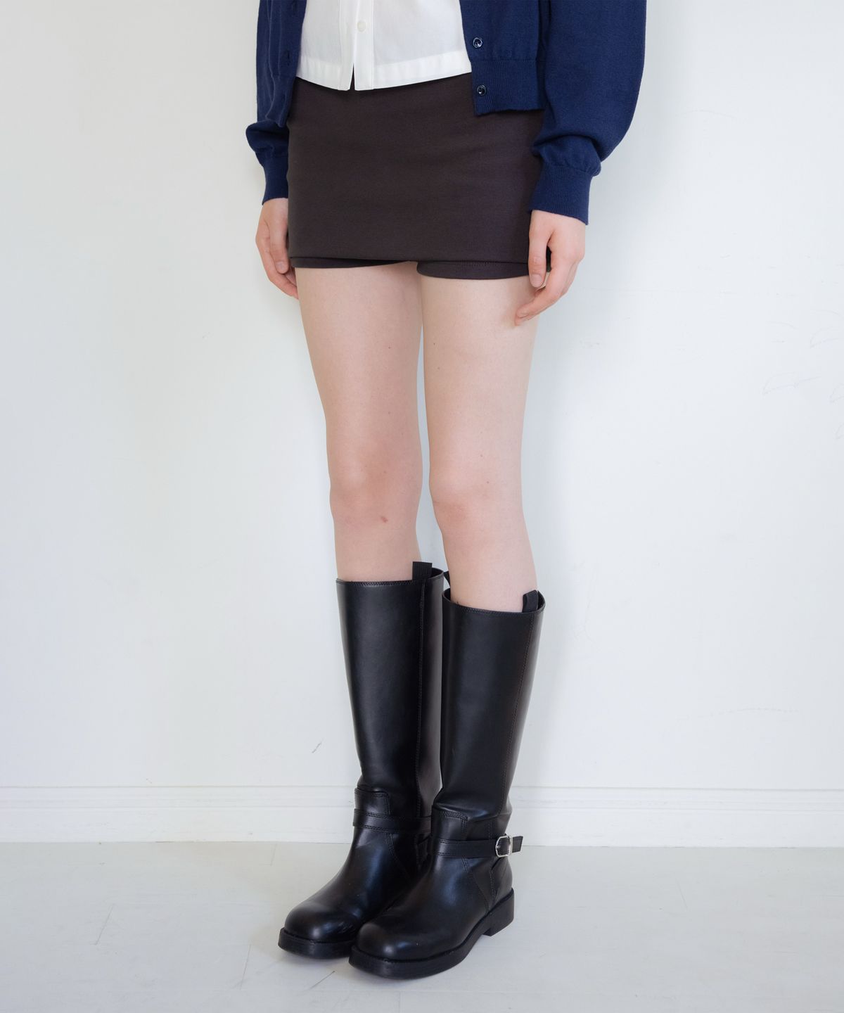 헤더먼트(HETHERMENT) basic skirt shorts (charcoal)