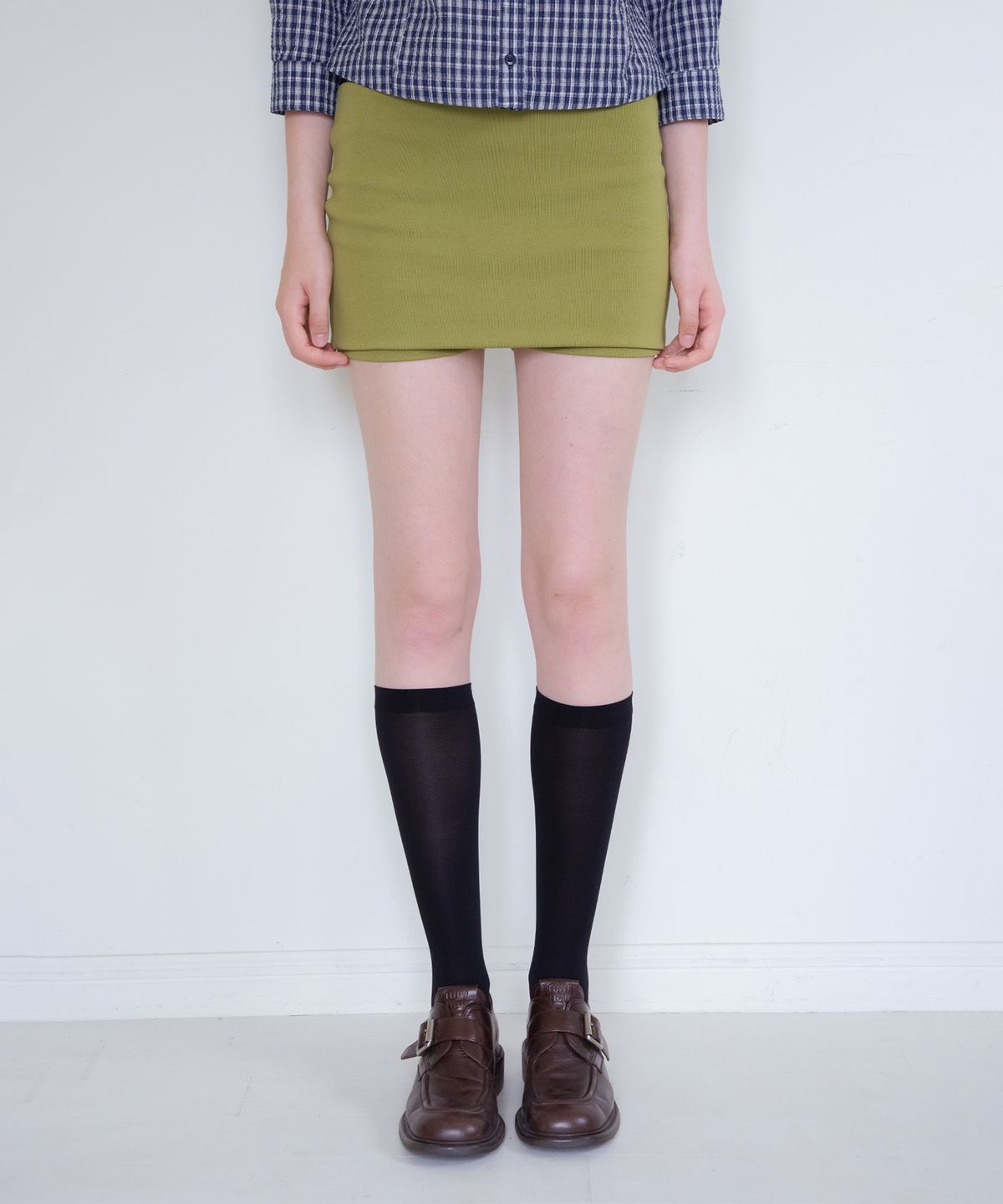 헤더먼트(HETHERMENT) basic skirt shorts (olive)