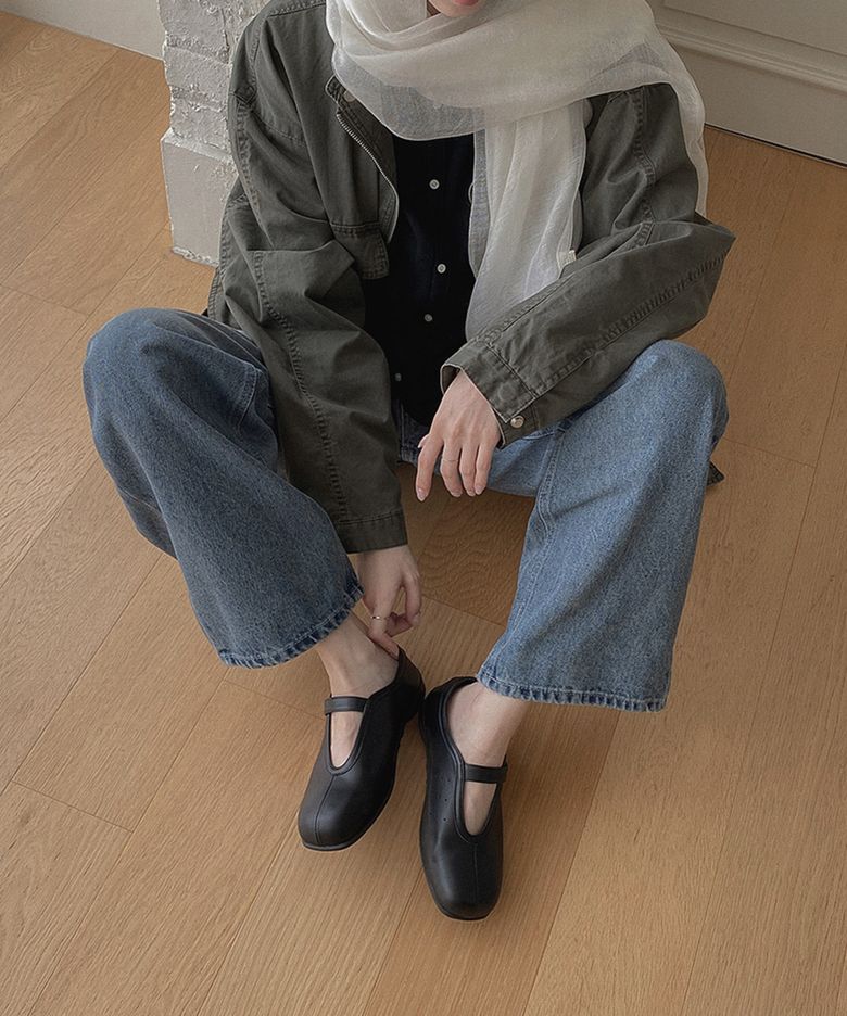 Ari 벨크로 러버솔 플랫 2cm black