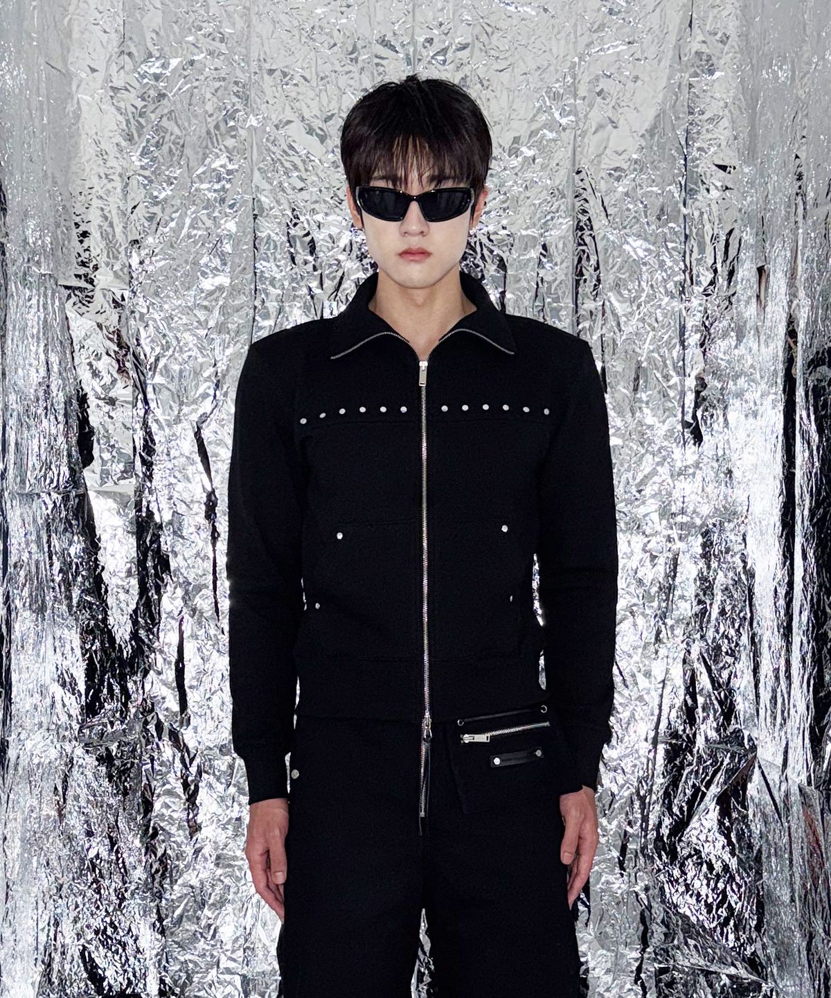 모어댄블랙(MORE THAN BLACK) BIKER ZIP UP POLA JACKET