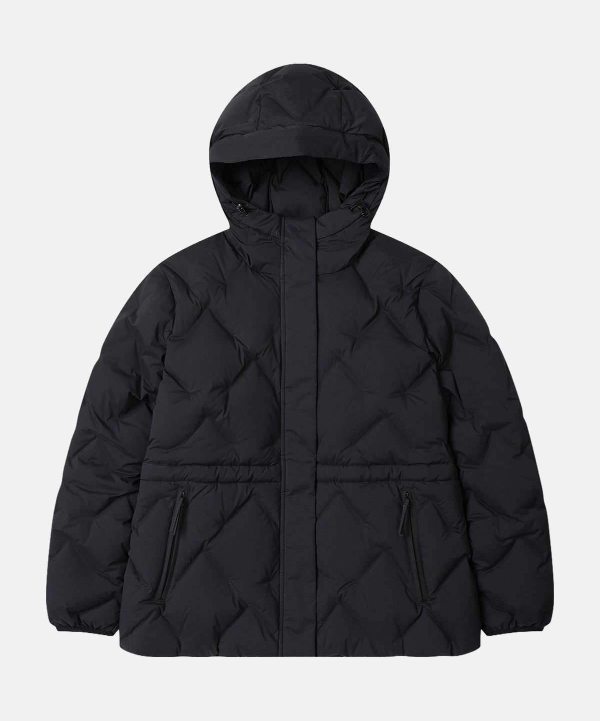 코오롱스포츠(KOLON SPORT) 여성 솟솟 중기장 후드 경량 다운 재킷 TVJDW26512BLK