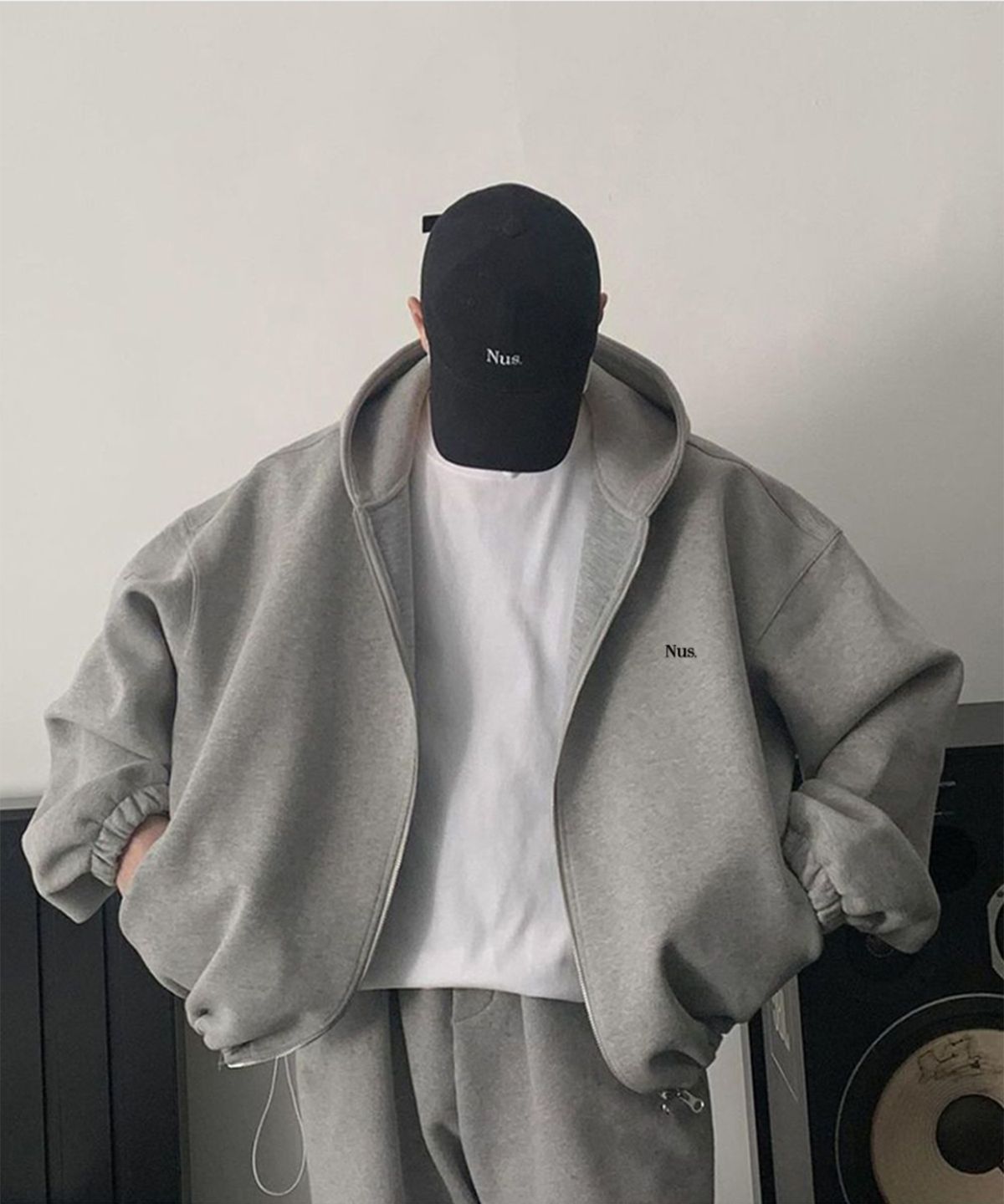 너스(NUS) YEI Logo 후드자켓 (그레이)