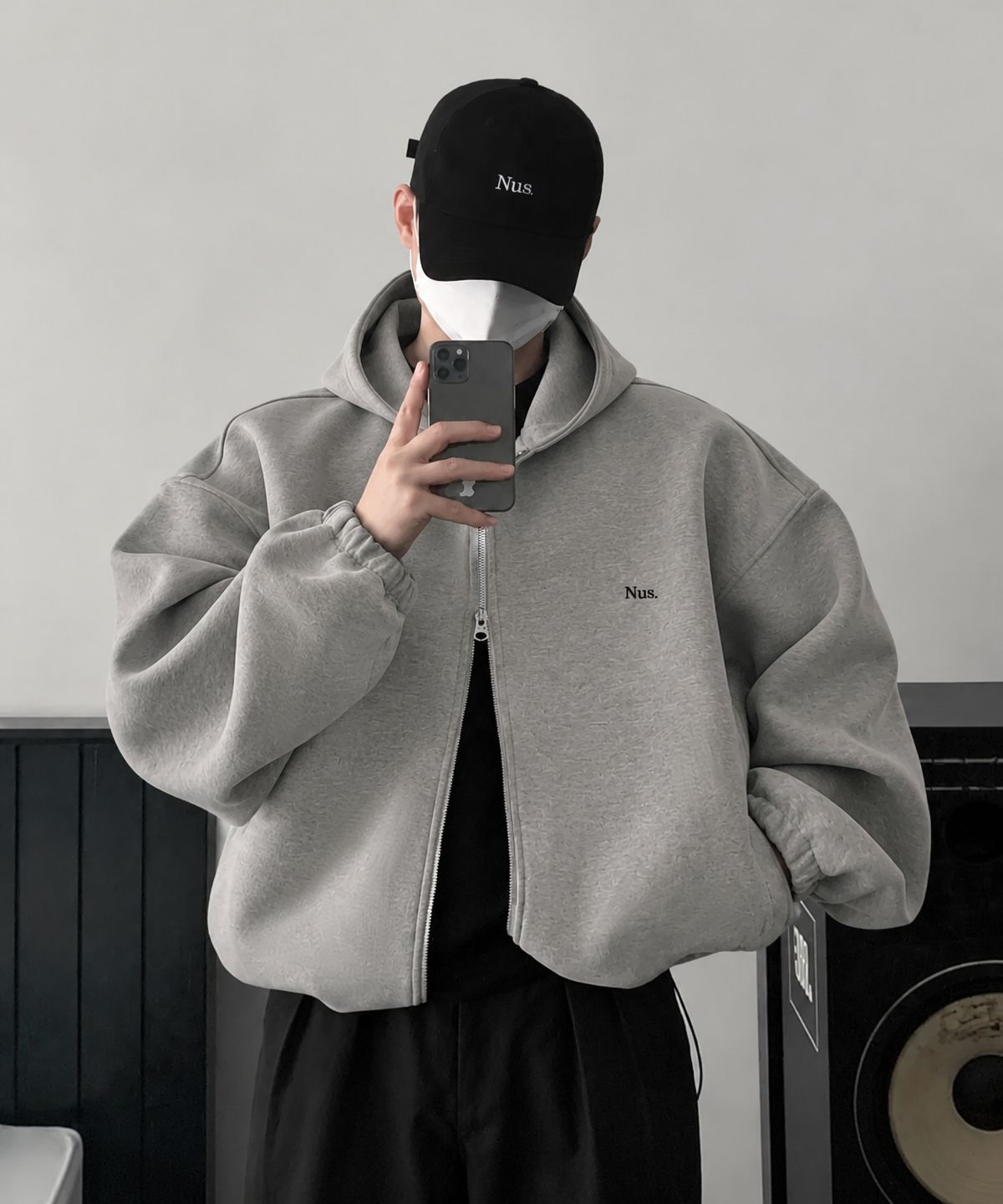 너스(NUS) YEI Logo 후드자켓 (그레이)