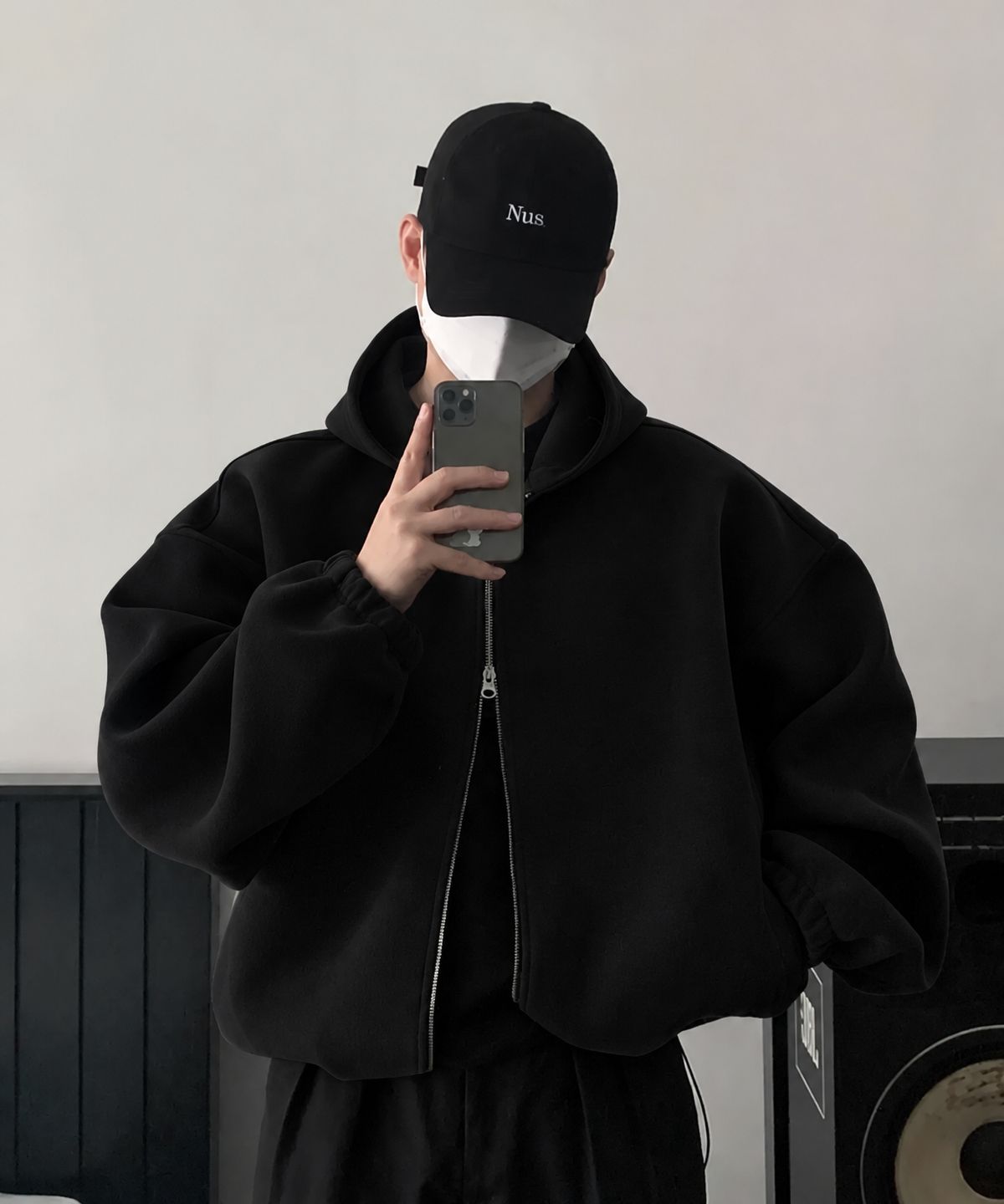 너스(NUS) YEI 후드자켓 블랙