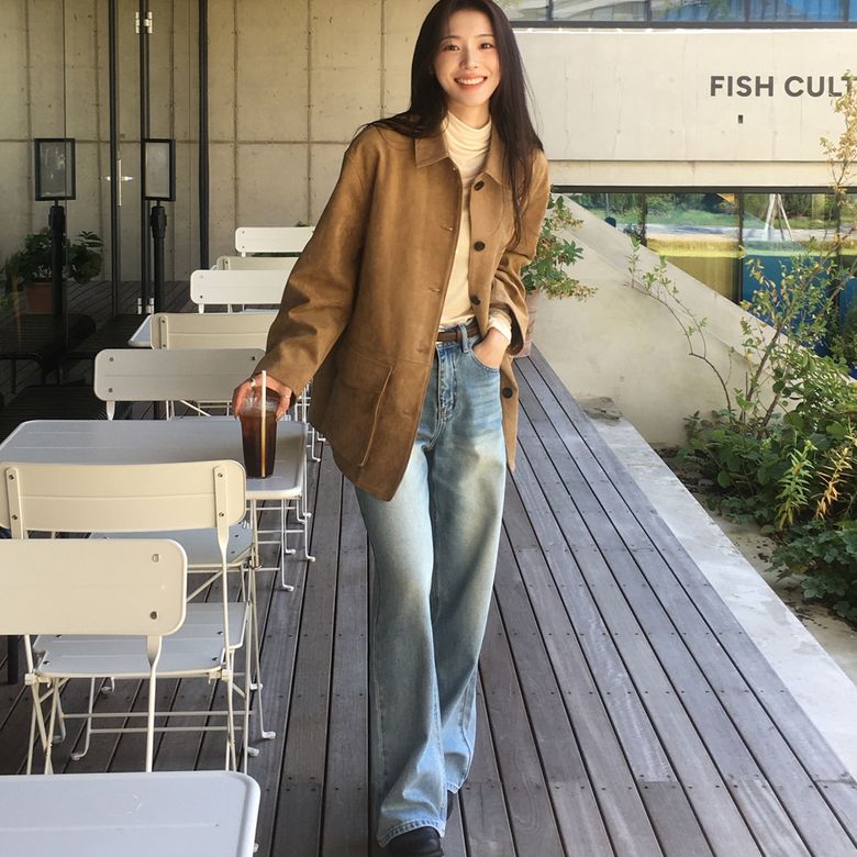 스테드 세미 와이드 데님 팬츠 데님