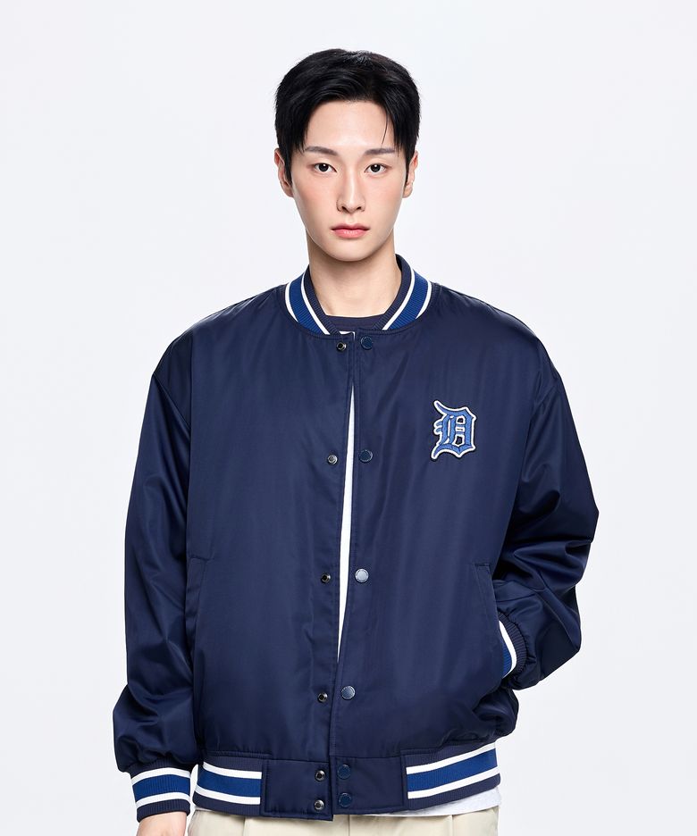 나일론 레터 바시티자켓 DET (D.Navy)