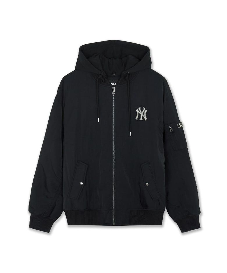 나일론 후드탈착 바시티자켓 NY (Black)