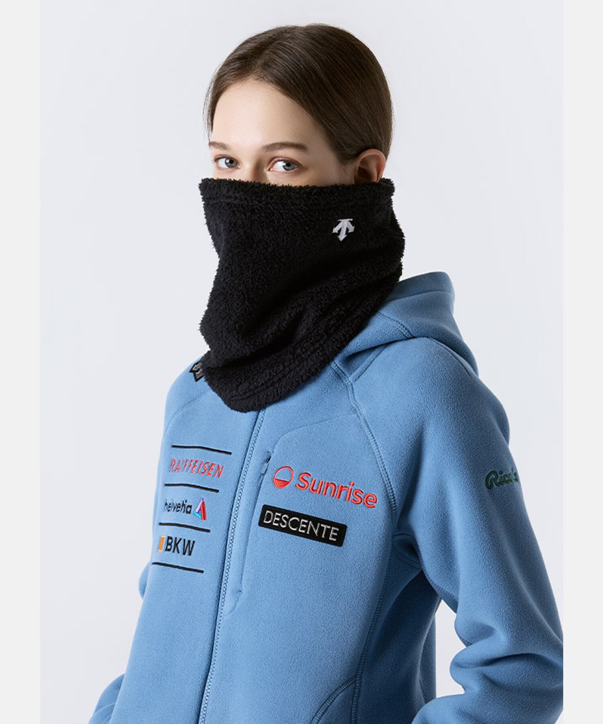 데상트(DESCENTE) 스위스 스키 플리스 워머 블랙 B 타입 SR423IWAO2