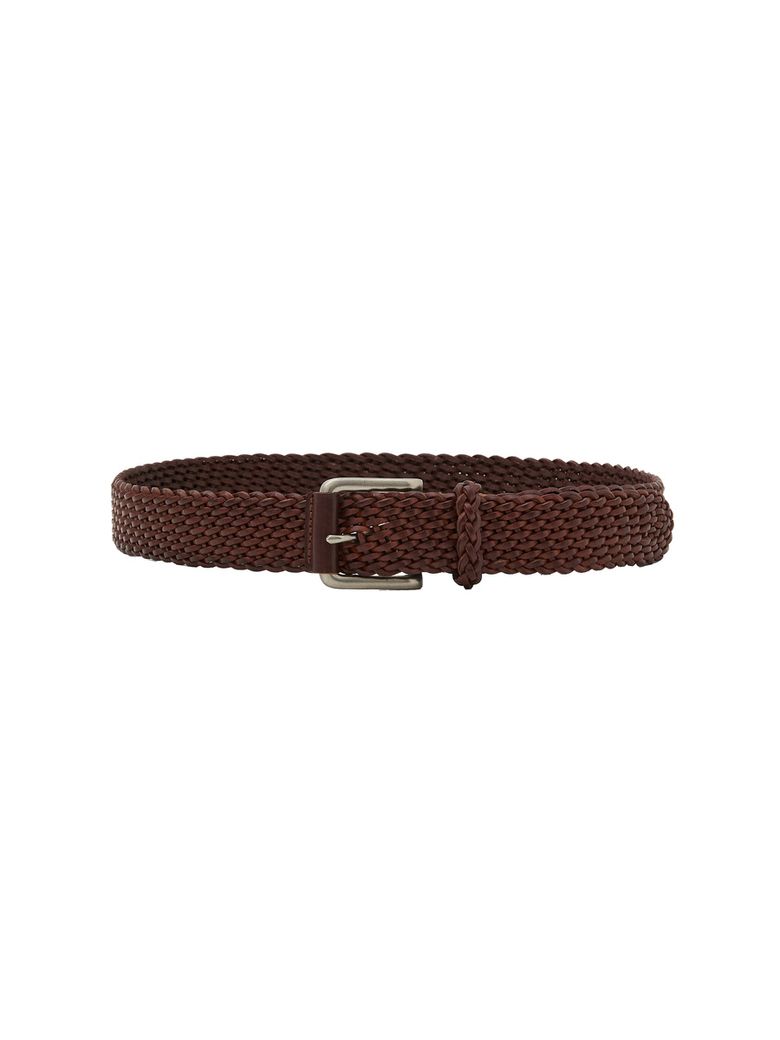 G TWIST LEATHER BELT (RED BROWN)