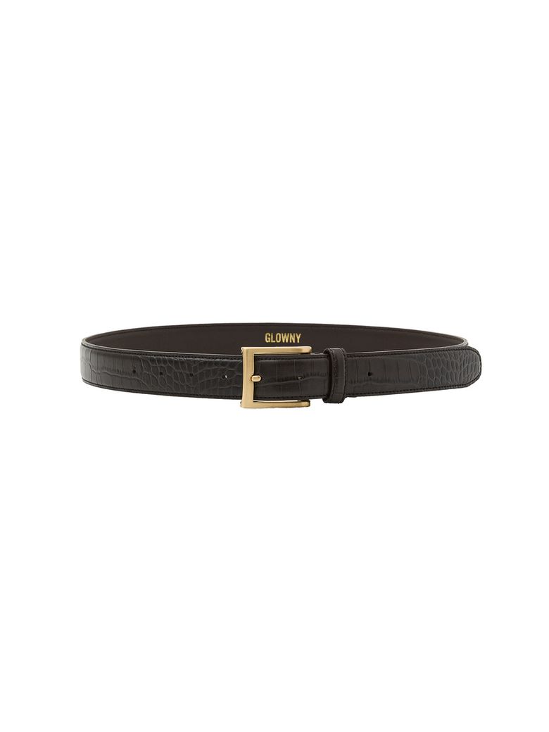 G CRACK LEATHER BELT (DARK BROWN)