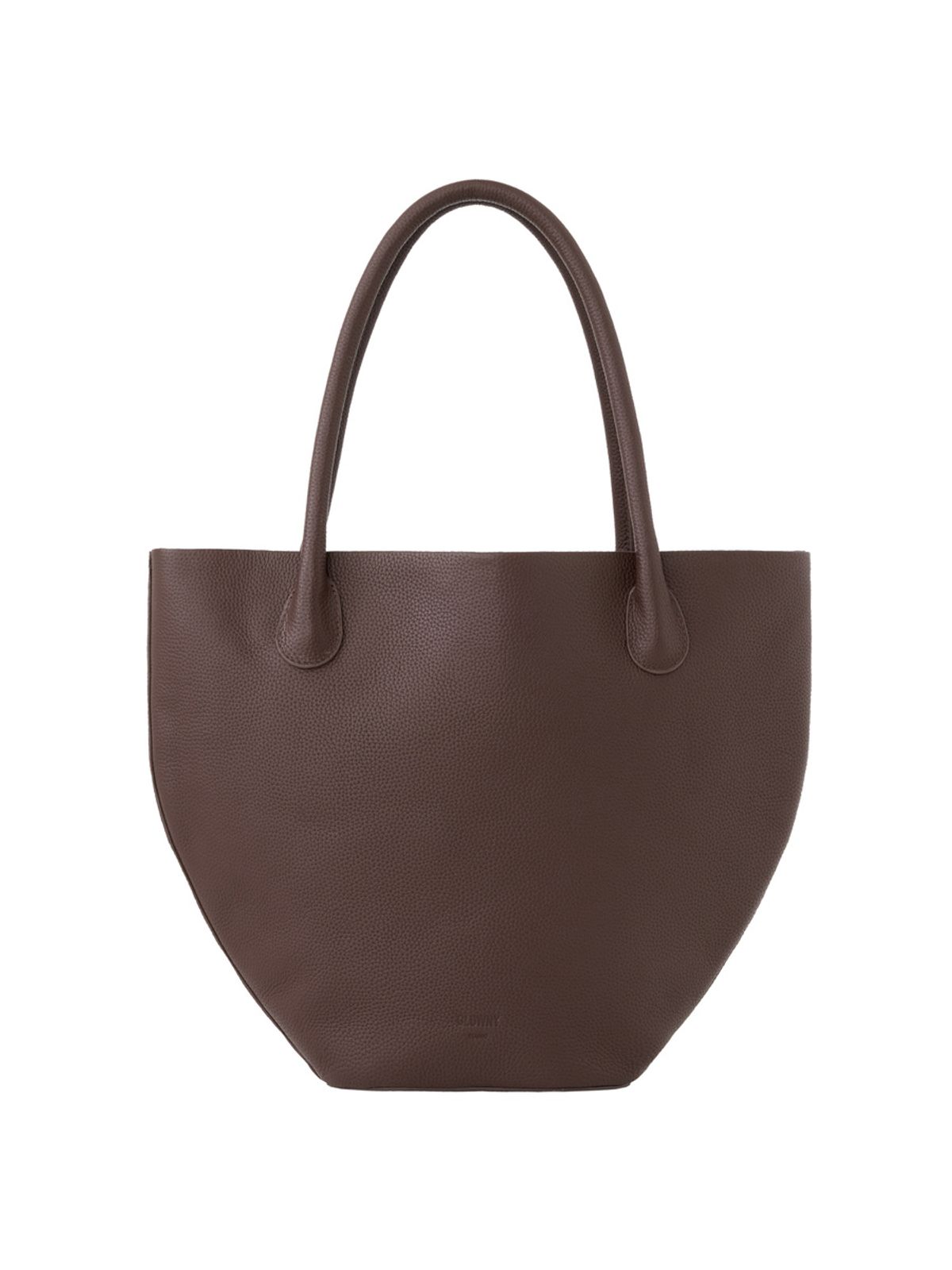 글로니(GLOWNY) HALF MOON LEATHER TOTE BAG (CHOCOLATE)