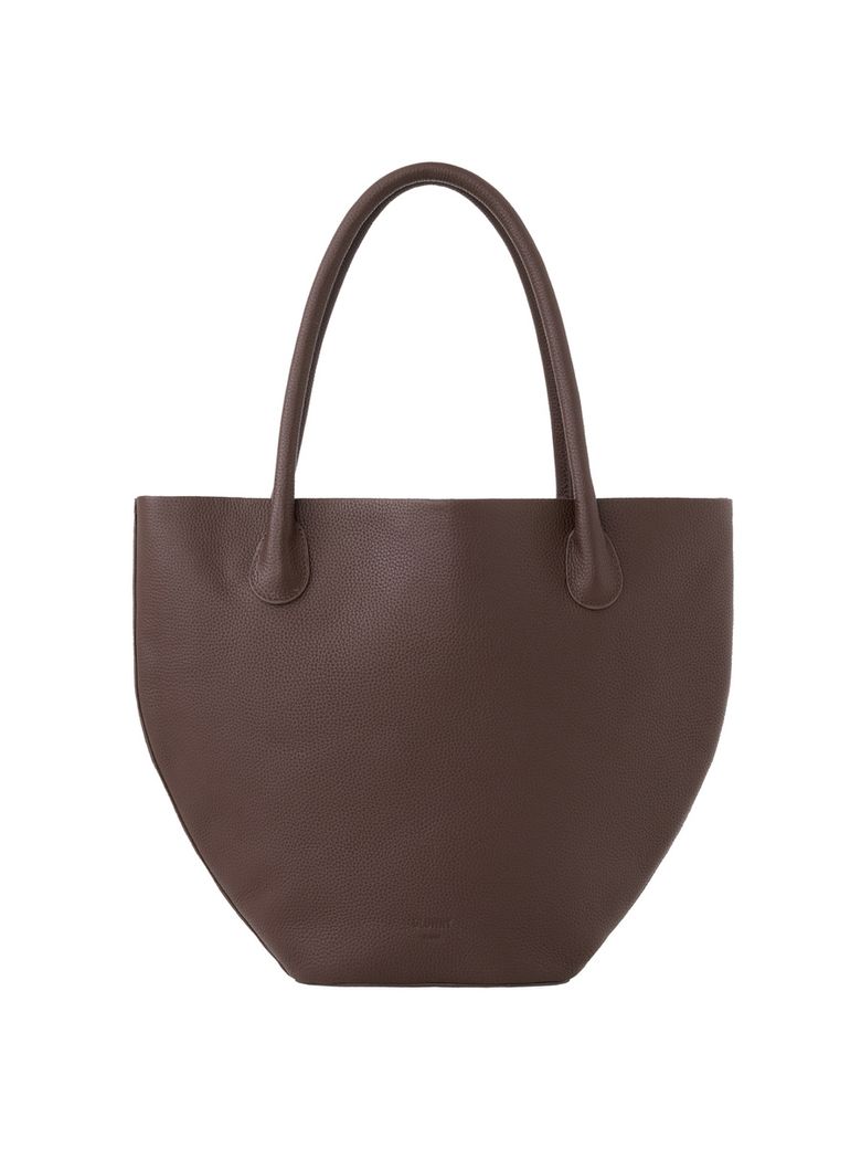 HALF MOON LEATHER TOTE BAG (CHOCOLATE)