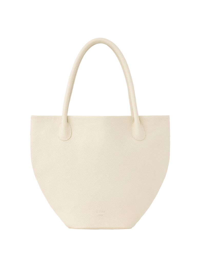 HALF MOON LEATHER TOTE BAG (IVORY)